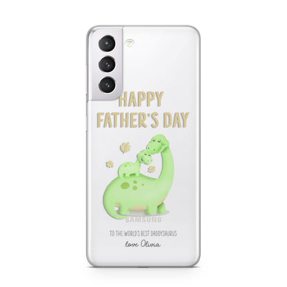 Happy Fathers Day Dino Samsung S21 Case