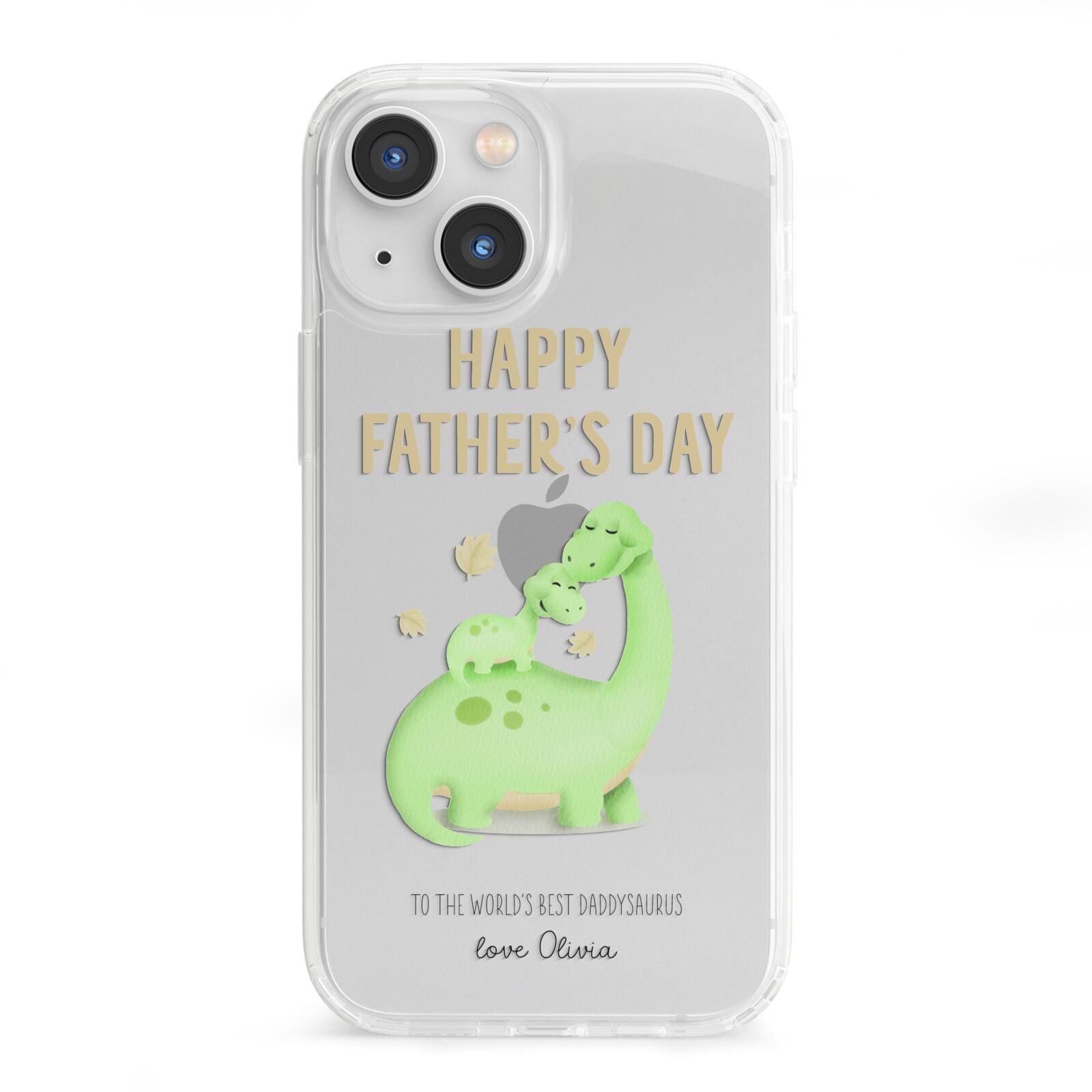 Happy Fathers Day Dino iPhone 13 Mini Clear Bumper Case