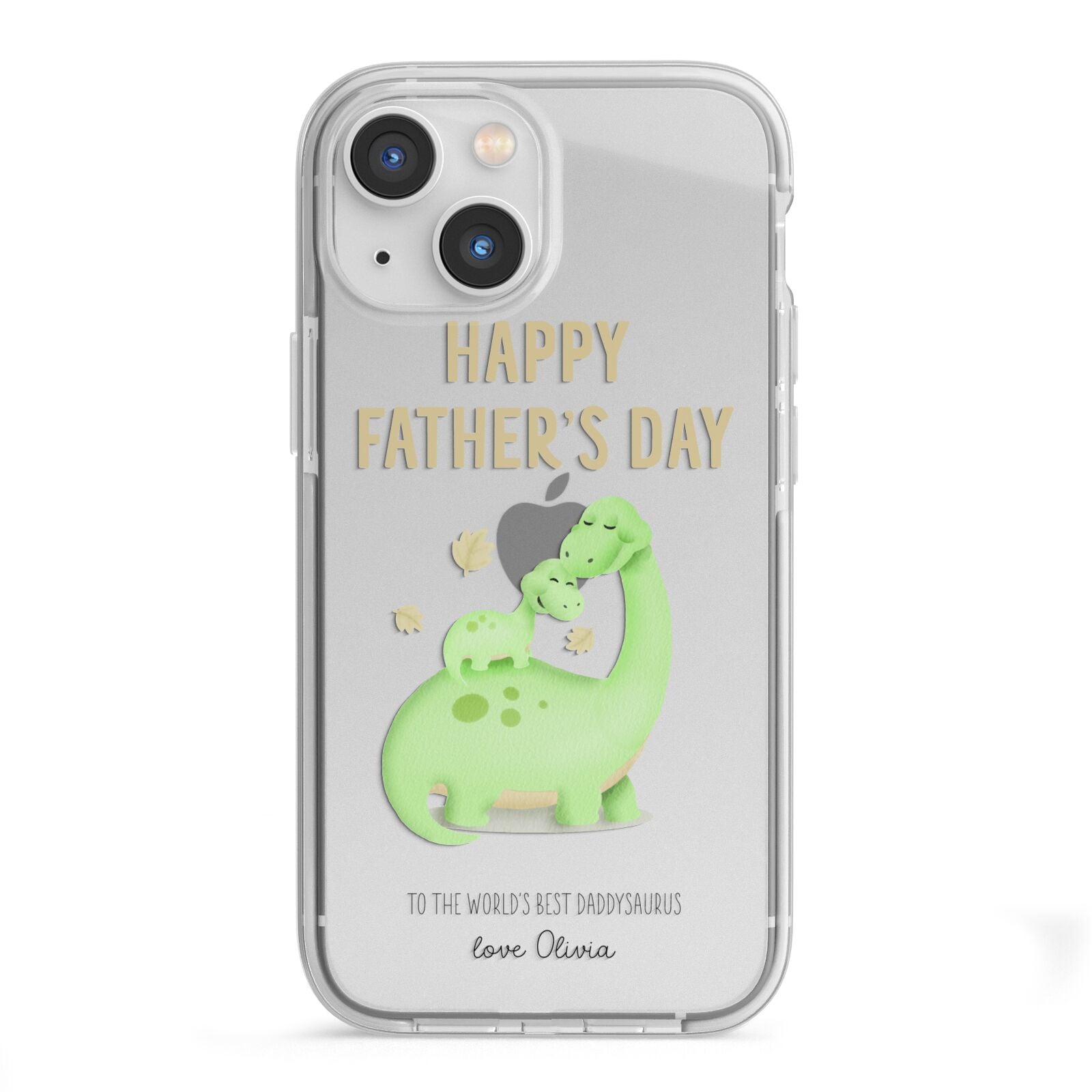 Happy Fathers Day Dino iPhone 13 Mini TPU Impact Case with White Edges