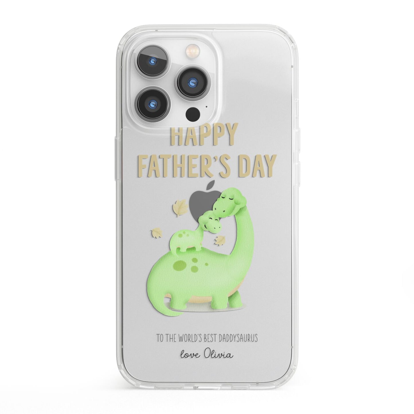 Happy Fathers Day Dino iPhone 13 Pro Clear Bumper Case