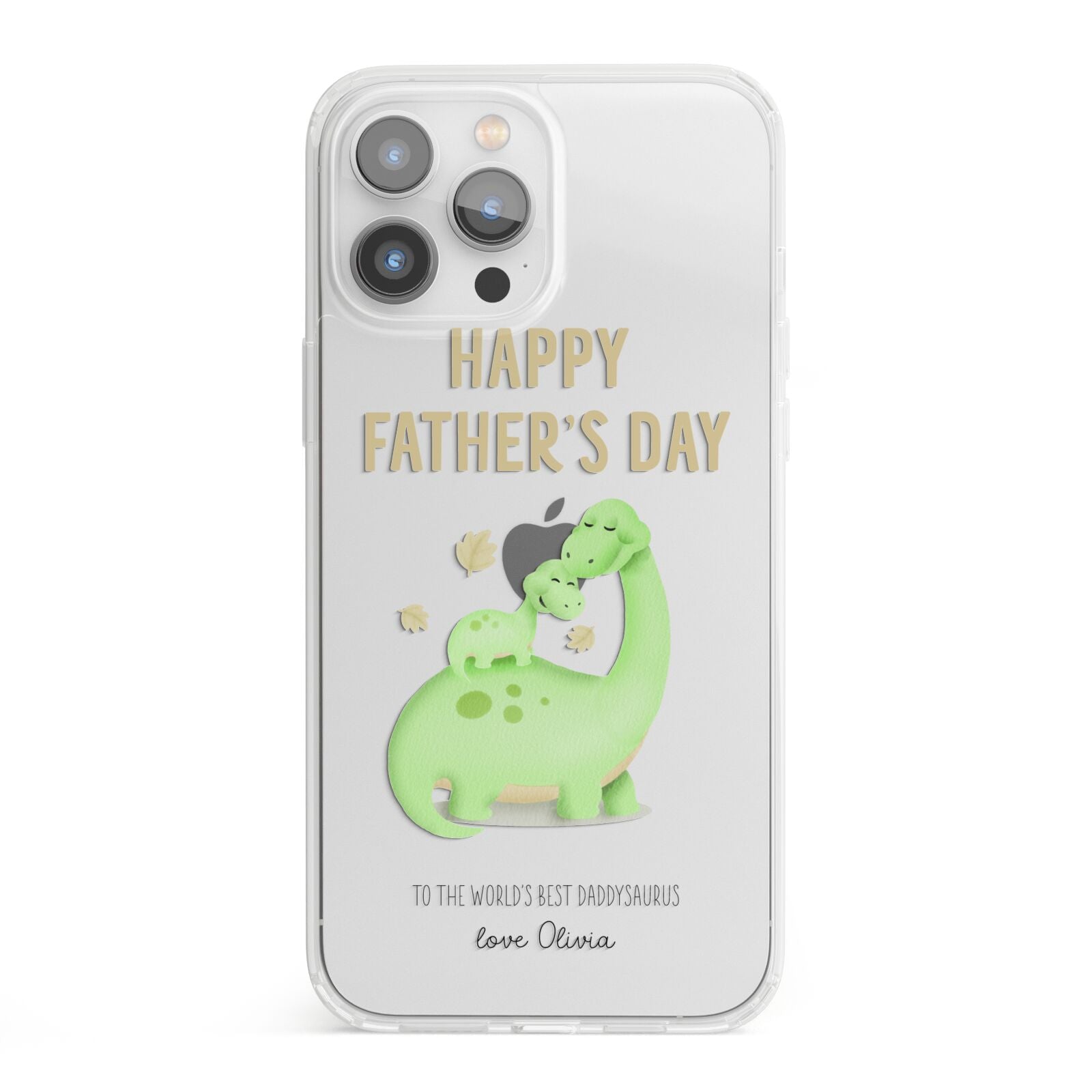 Happy Fathers Day Dino iPhone 13 Pro Max Clear Bumper Case