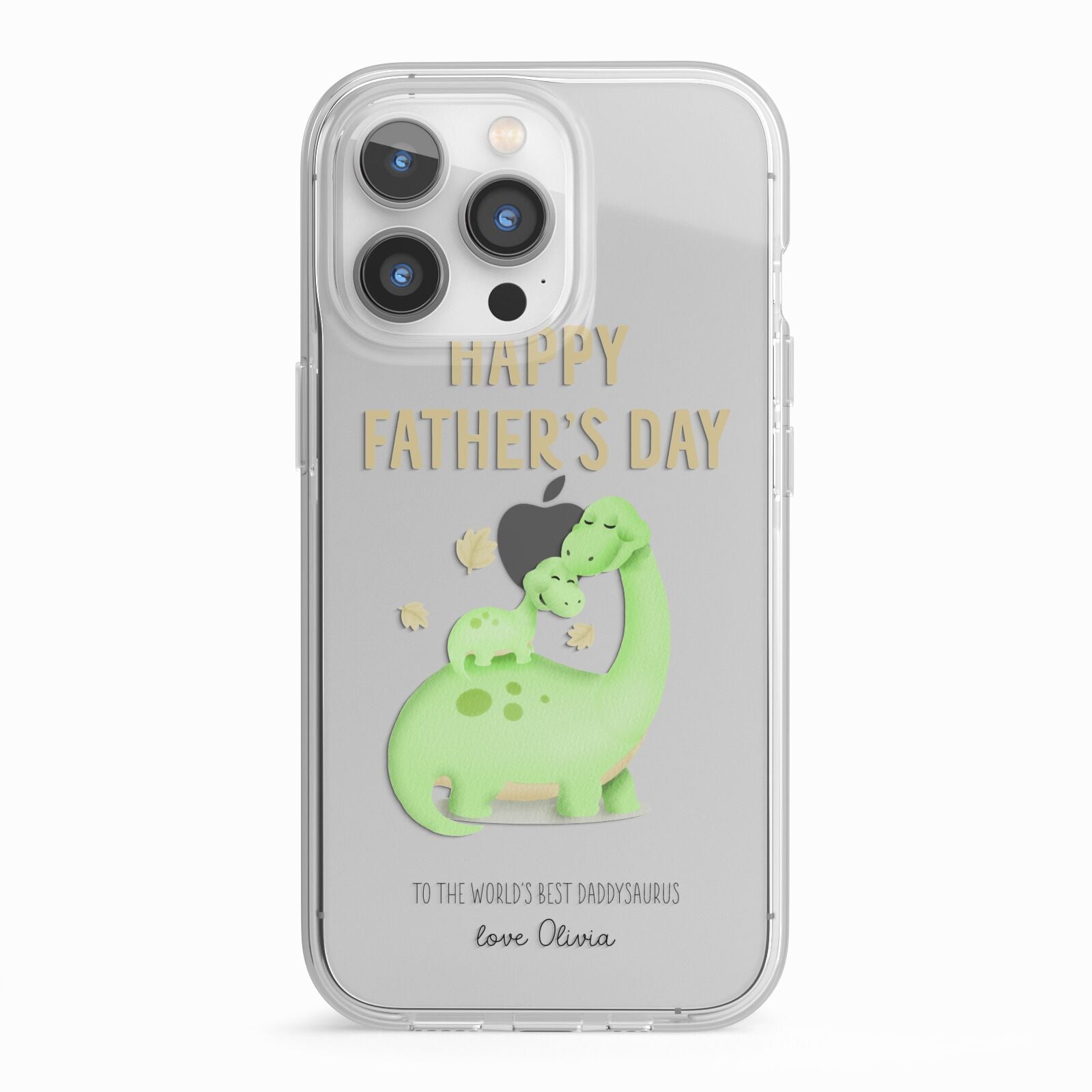Happy Fathers Day Dino iPhone 13 Pro TPU Impact Case with White Edges