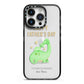 Happy Fathers Day Dino iPhone 14 Pro Black Impact Case on Silver phone