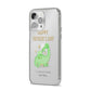 Happy Fathers Day Dino iPhone 14 Pro Max Clear Tough Case Silver Angled Image
