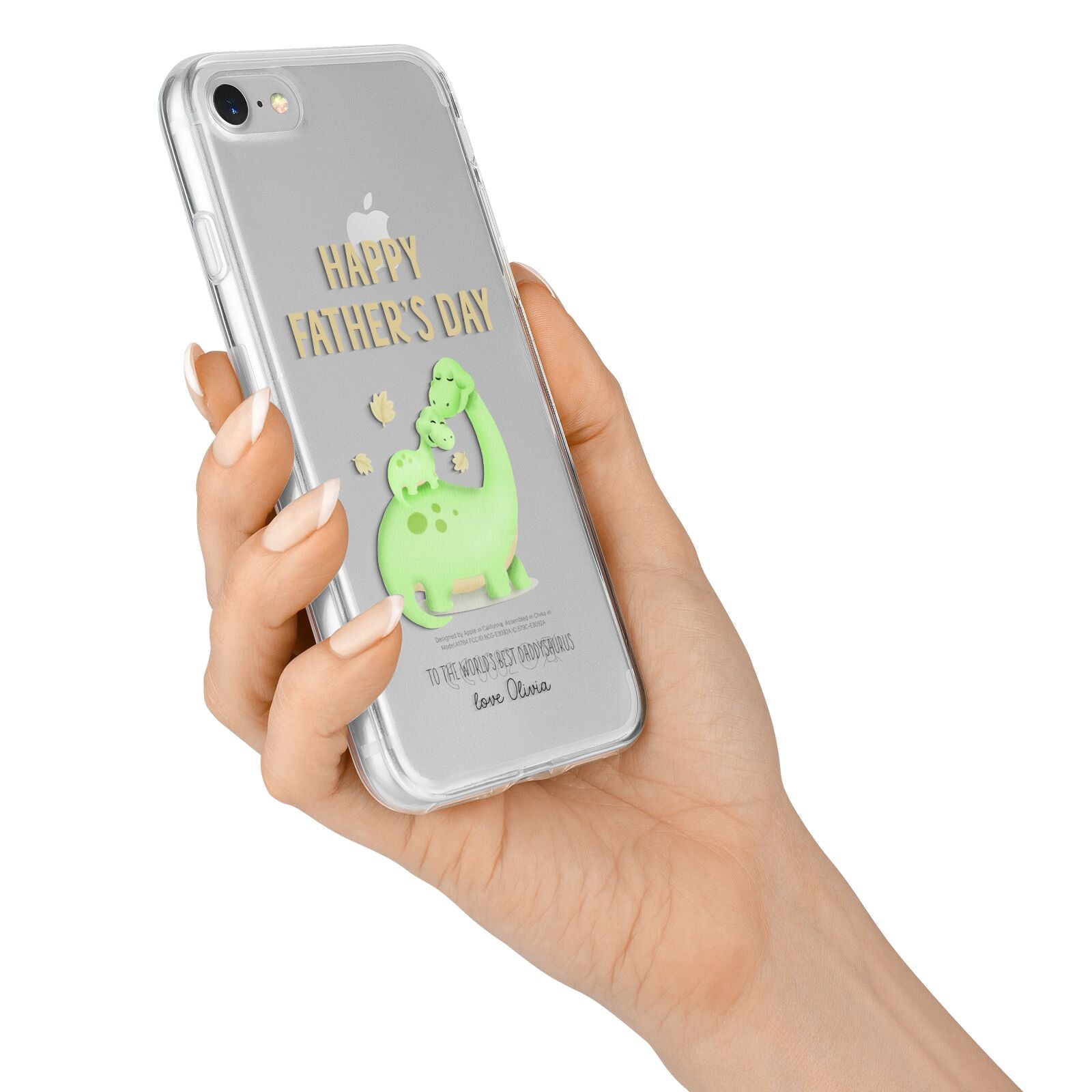 Happy Fathers Day Dino iPhone 7 Bumper Case on Silver iPhone Alternative Image