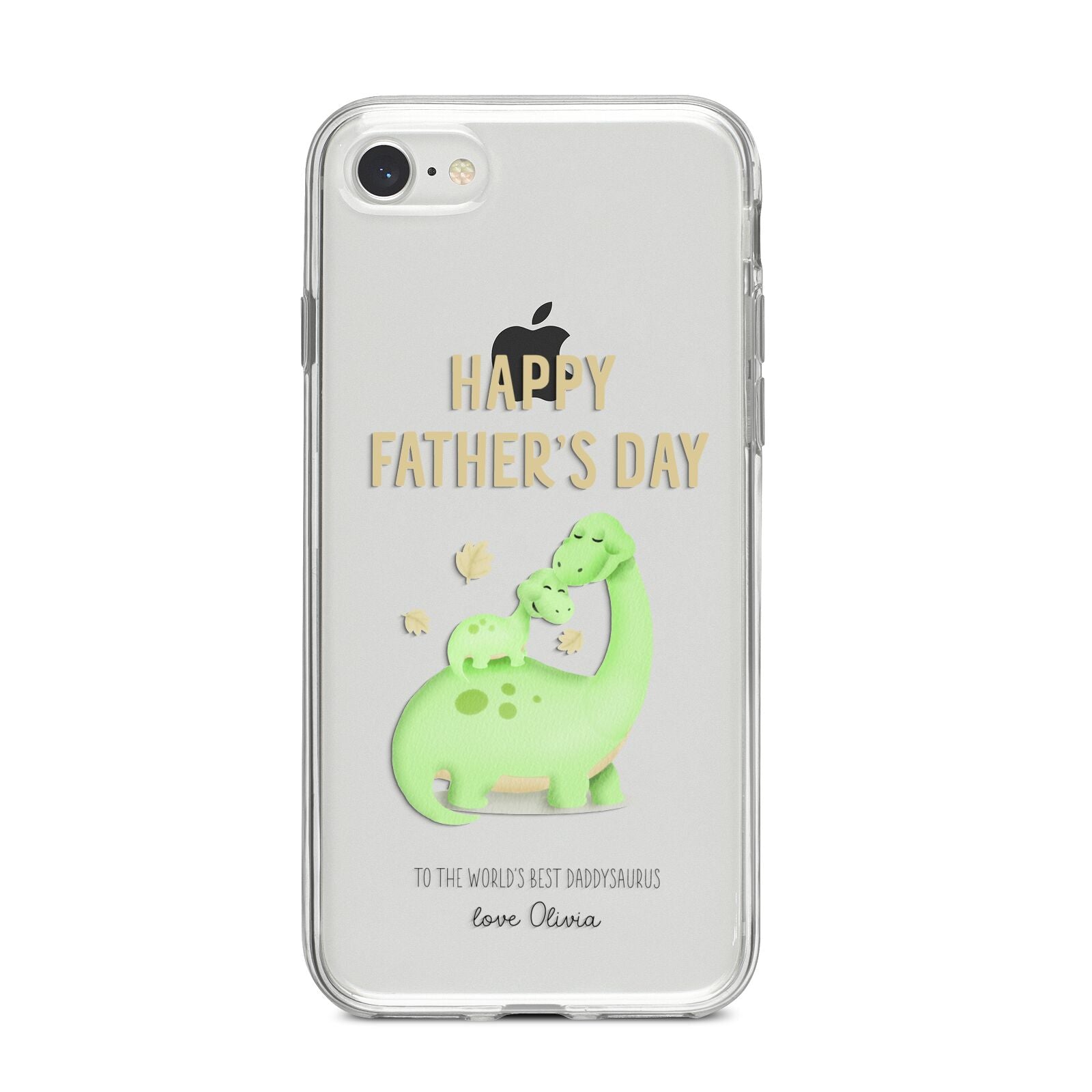 Happy Fathers Day Dino iPhone 8 Bumper Case on Silver iPhone