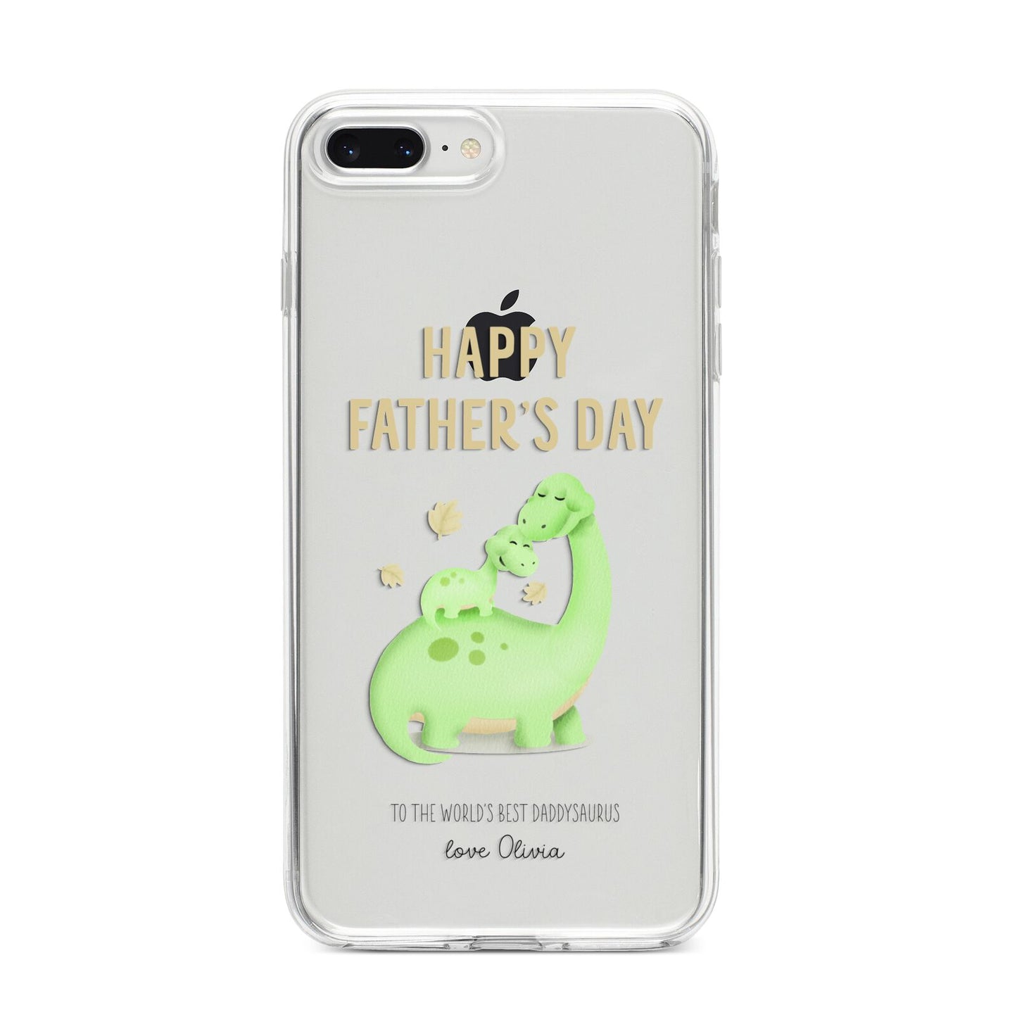 Happy Fathers Day Dino iPhone 8 Plus Bumper Case on Silver iPhone