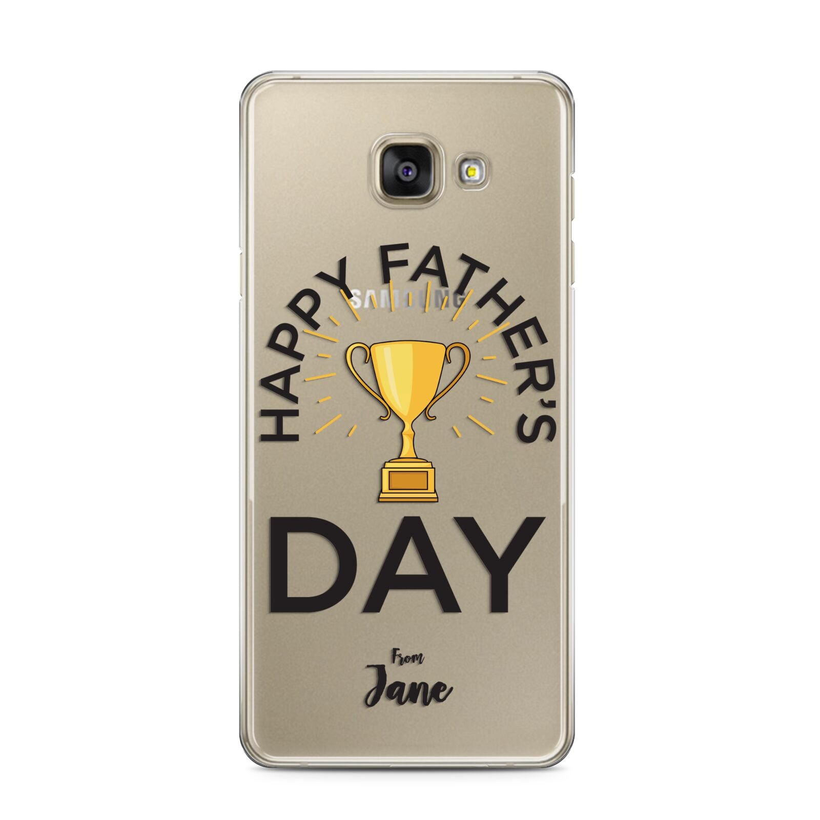 Happy Fathers Day Samsung Galaxy A3 2016 Case on gold phone