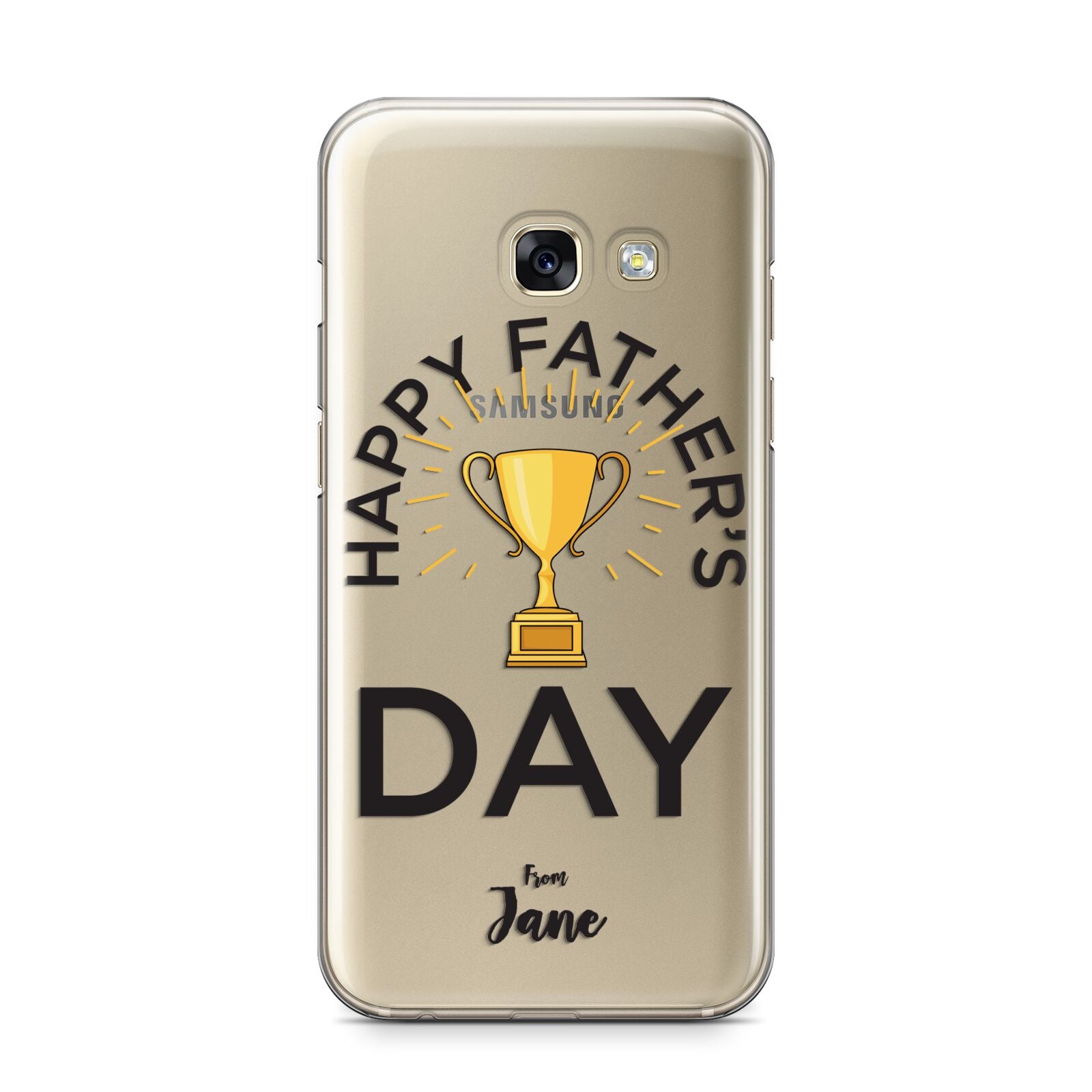 Happy Fathers Day Samsung Galaxy A3 2017 Case on gold phone