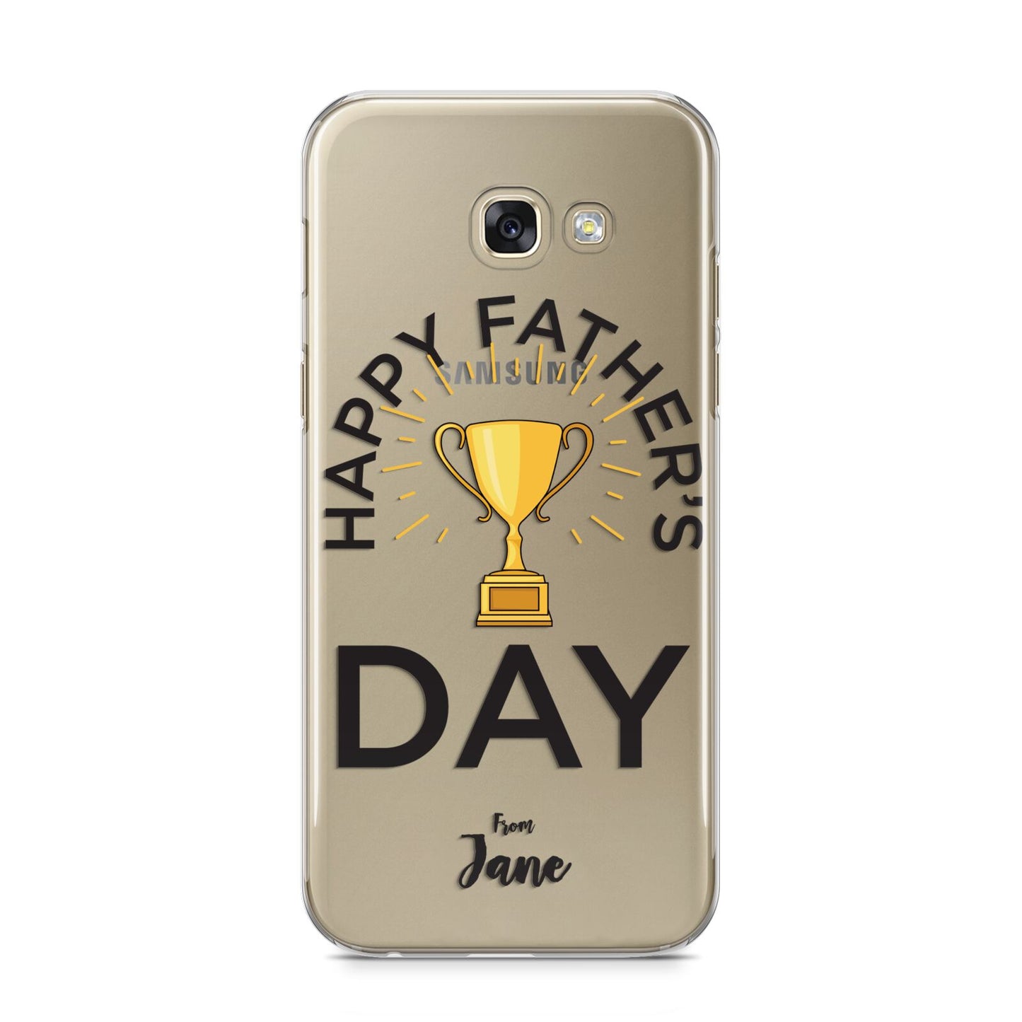 Happy Fathers Day Samsung Galaxy A5 2017 Case on gold phone