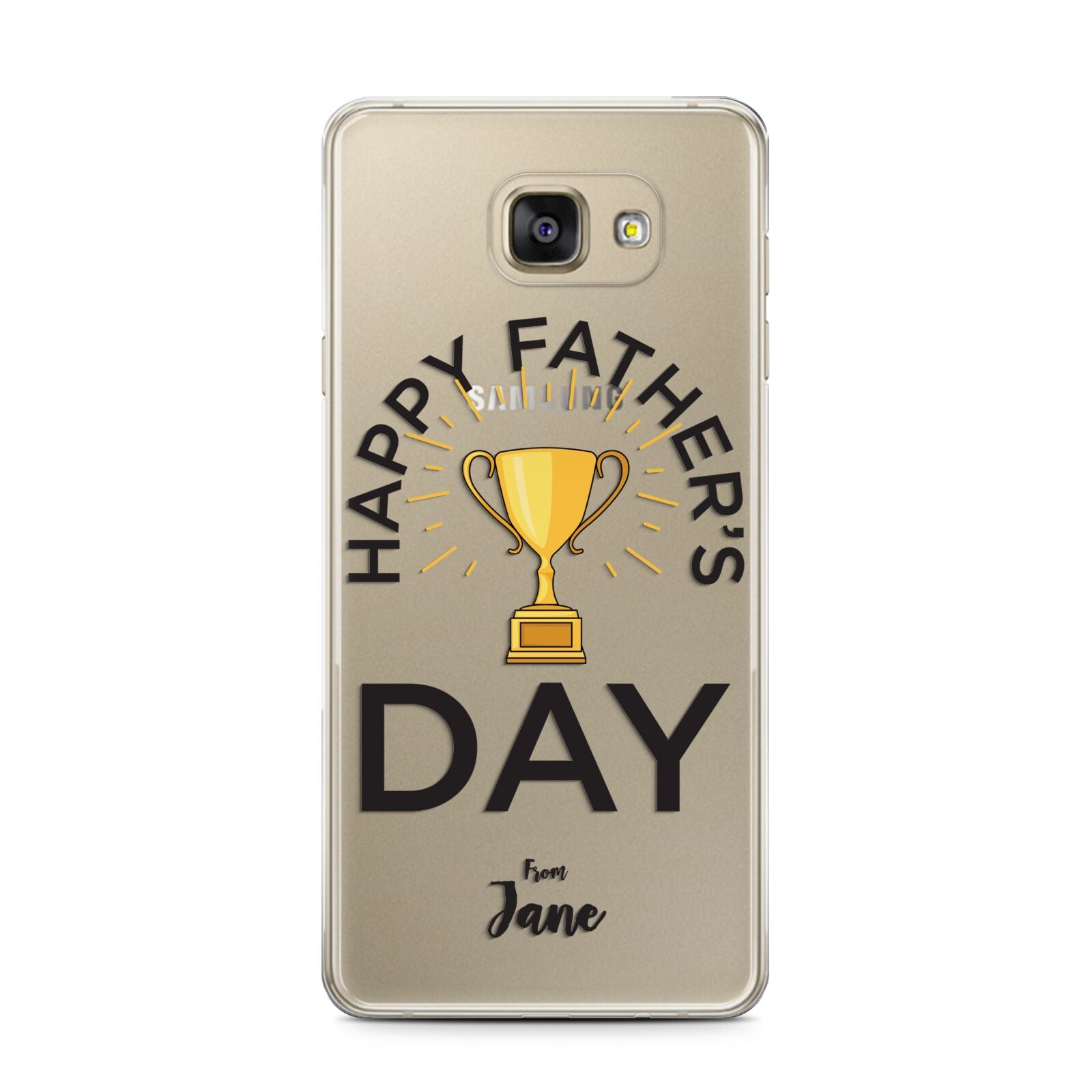 Happy Fathers Day Samsung Galaxy A7 2016 Case on gold phone