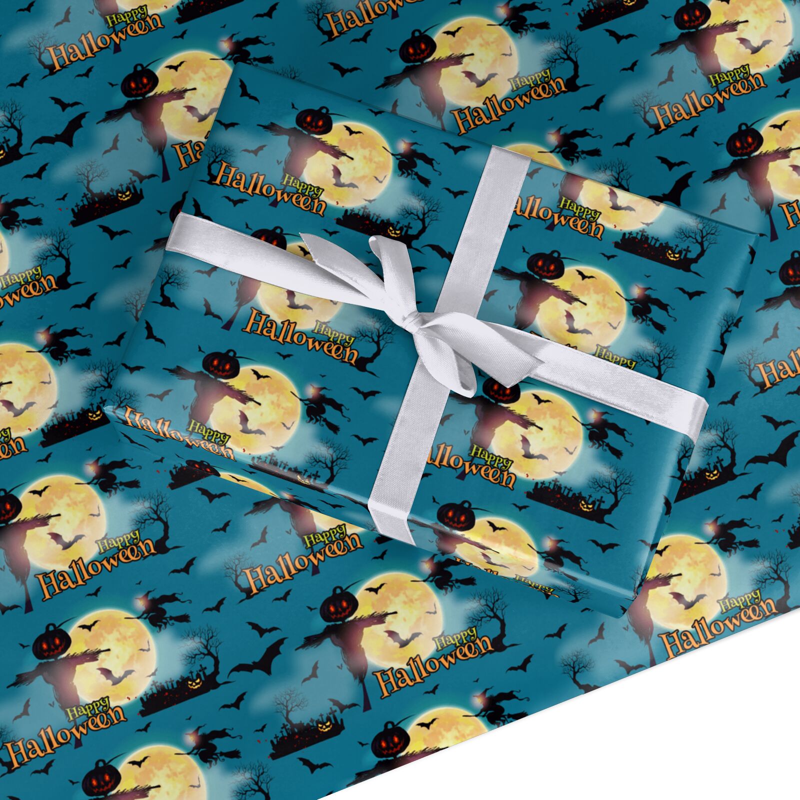 Happy Halloween Graveyard Custom Wrapping Paper