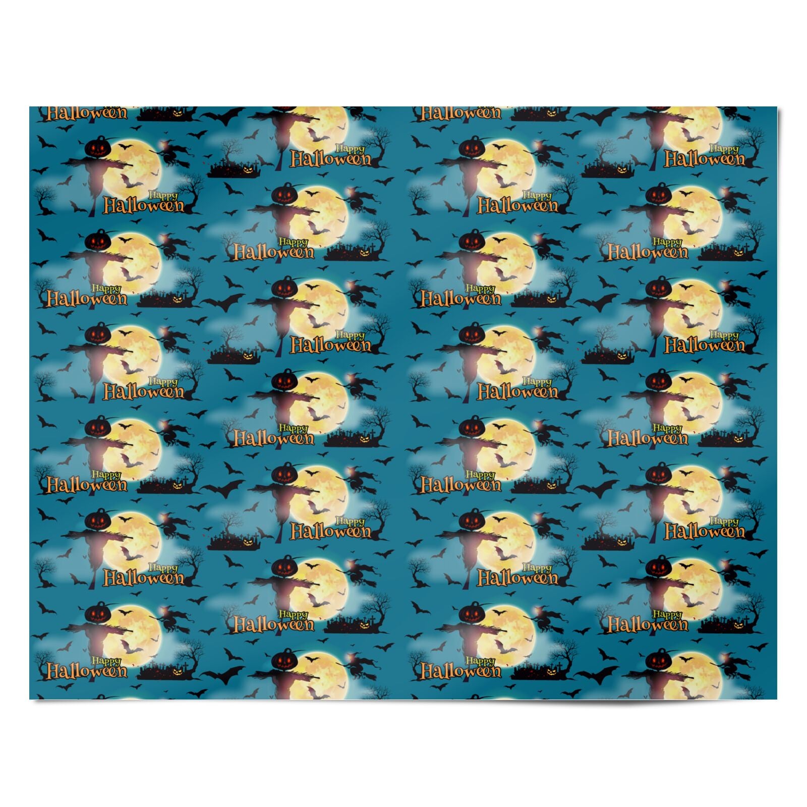 Happy Halloween Graveyard Personalised Wrapping Paper Alternative