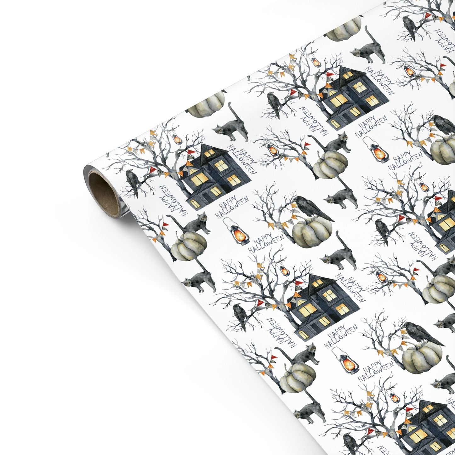 Happy Halloween Scene Personalised Gift Wrap