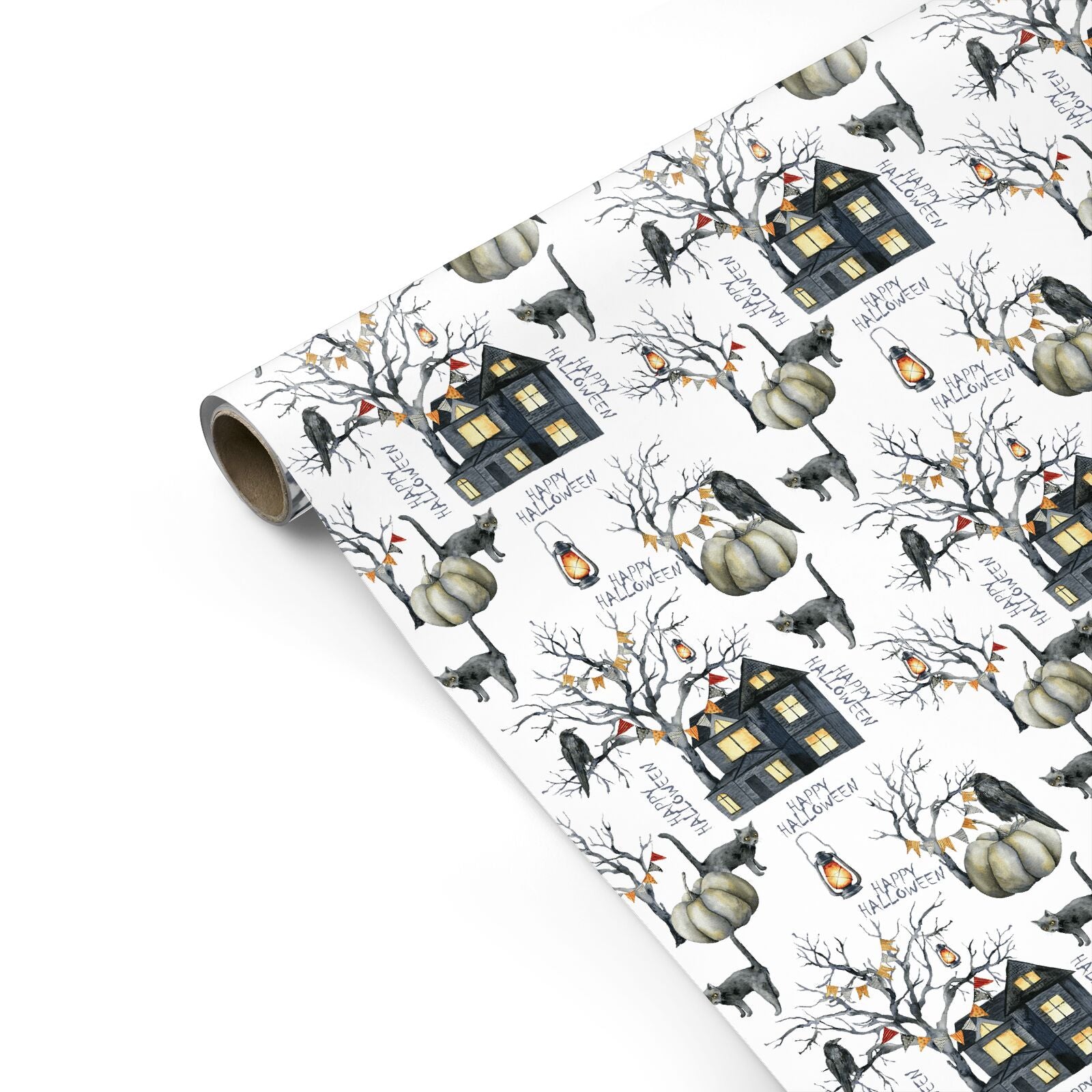 Happy Halloween Scene Personalised Gift Wrap