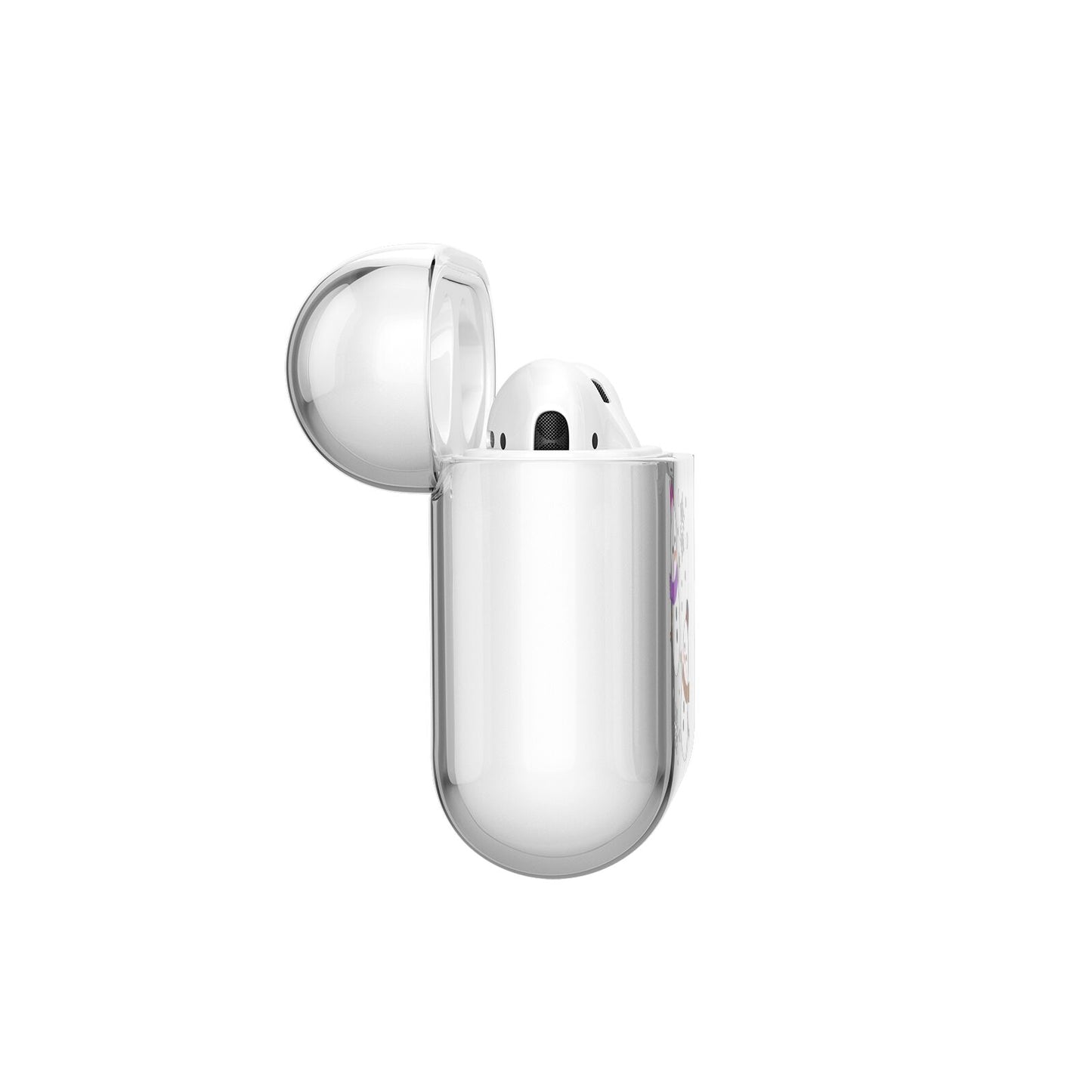 Happy Snowmen Illustrations AirPods Case Side Angle