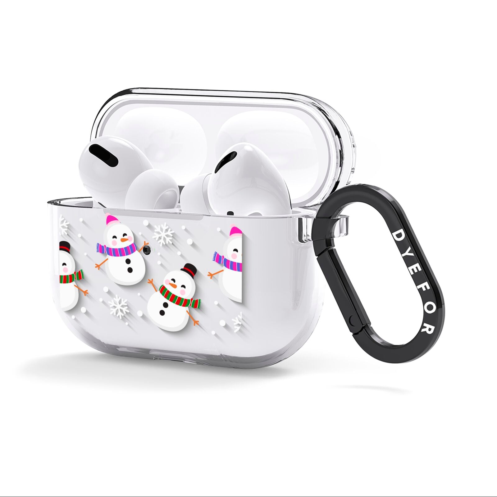 Happy Snowmen Illustrations AirPods Clear Case 3rd Gen Side Image