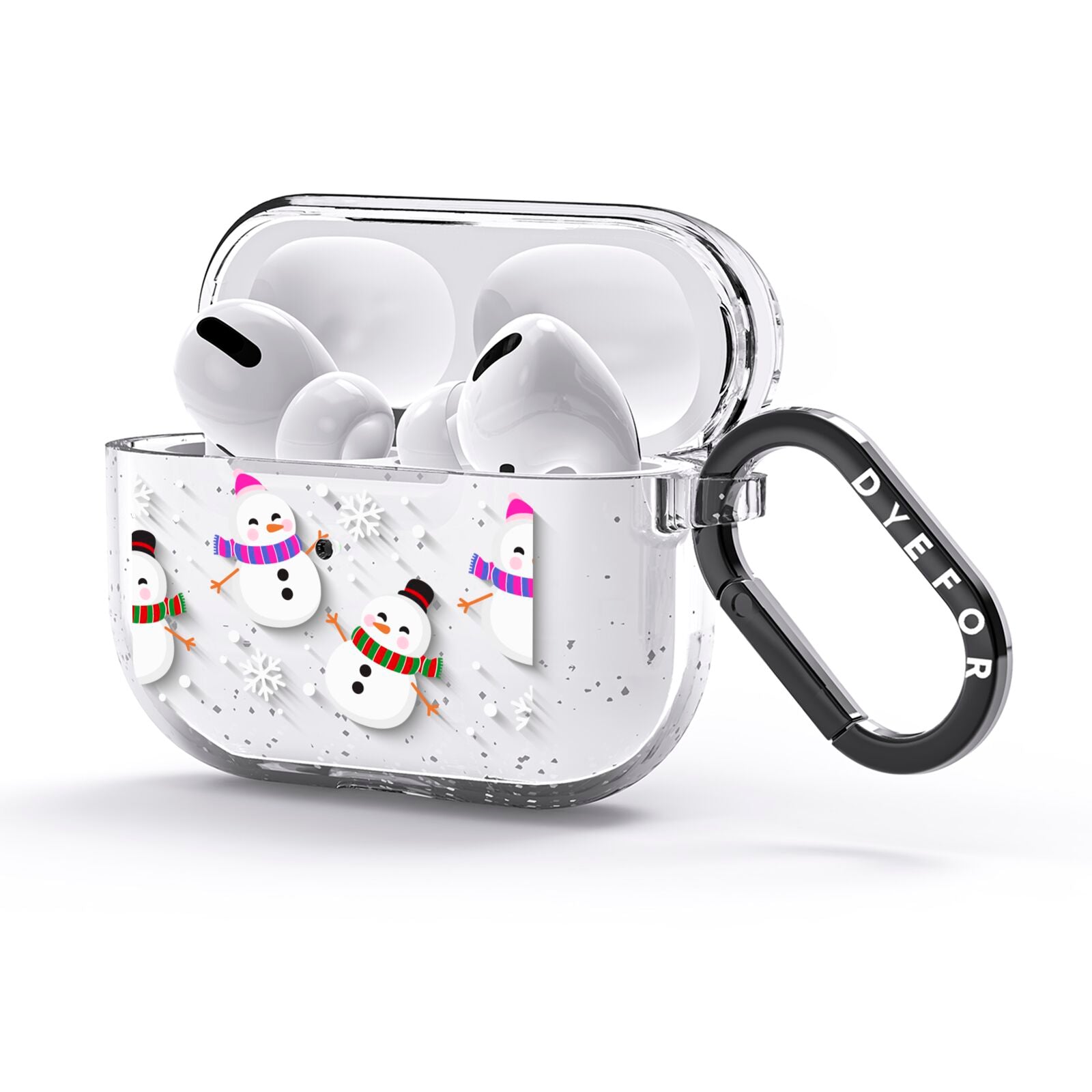 Happy Snowmen Illustrations AirPods Glitter Case 3rd Gen Side Image