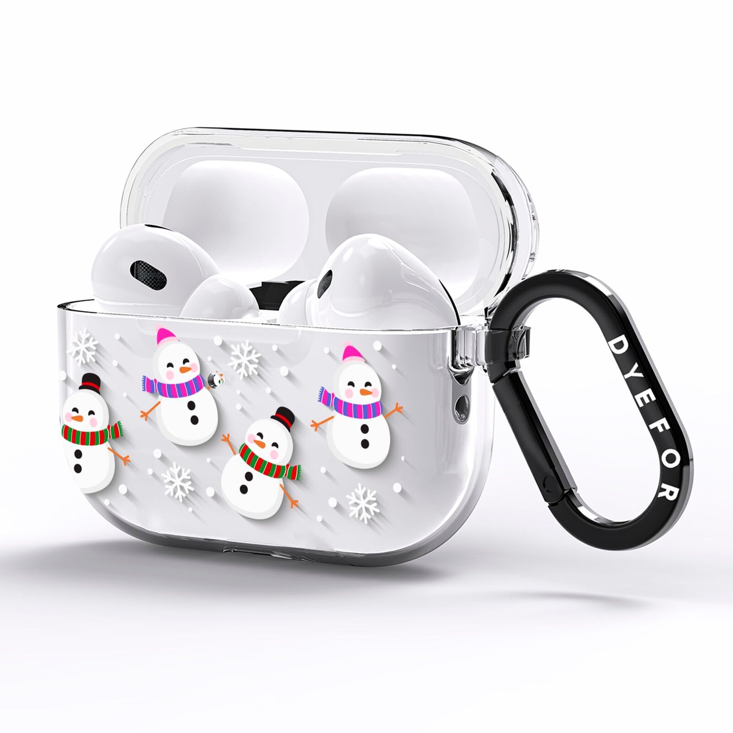 Happy Snowmen Illustrations AirPods Pro Clear Case Side Image