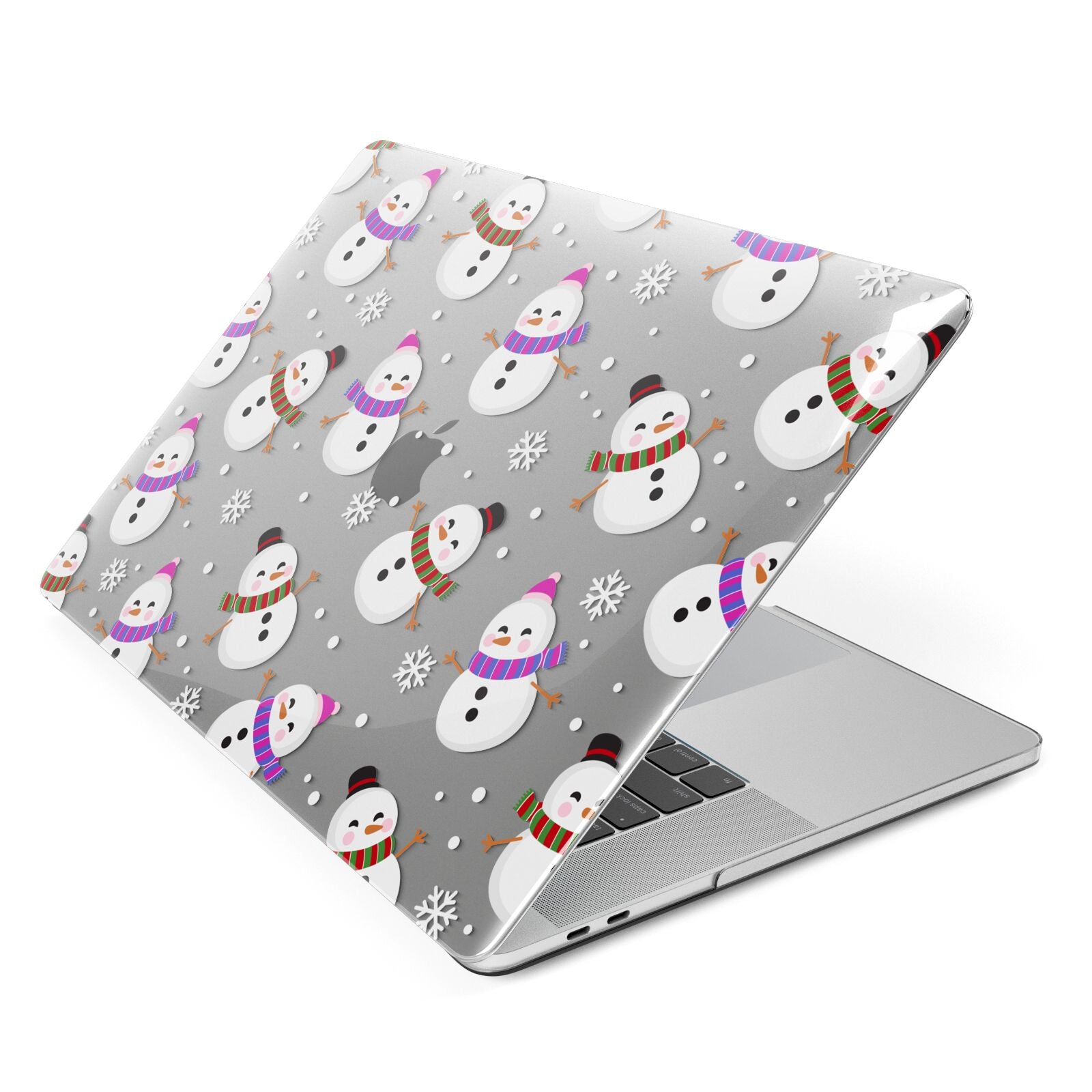 Happy Snowmen Illustrations Apple MacBook Case Side View