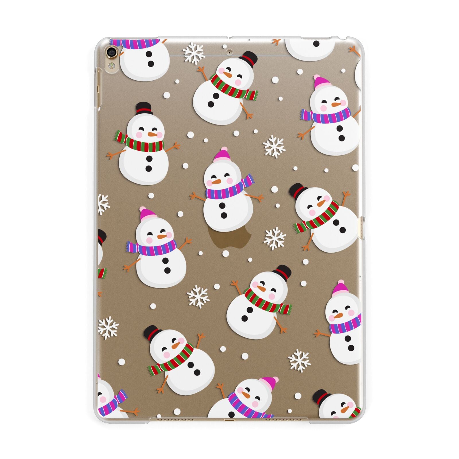 Happy Snowmen Illustrations Apple iPad Gold Case