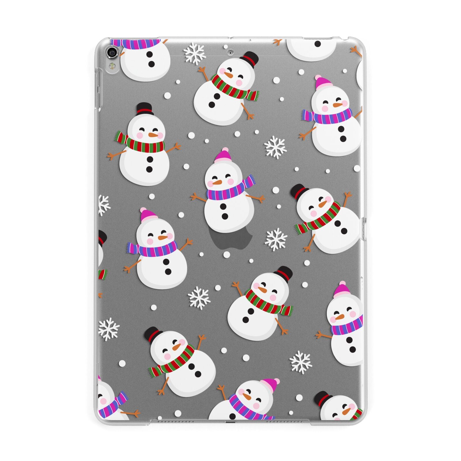 Happy Snowmen Illustrations Apple iPad Silver Case