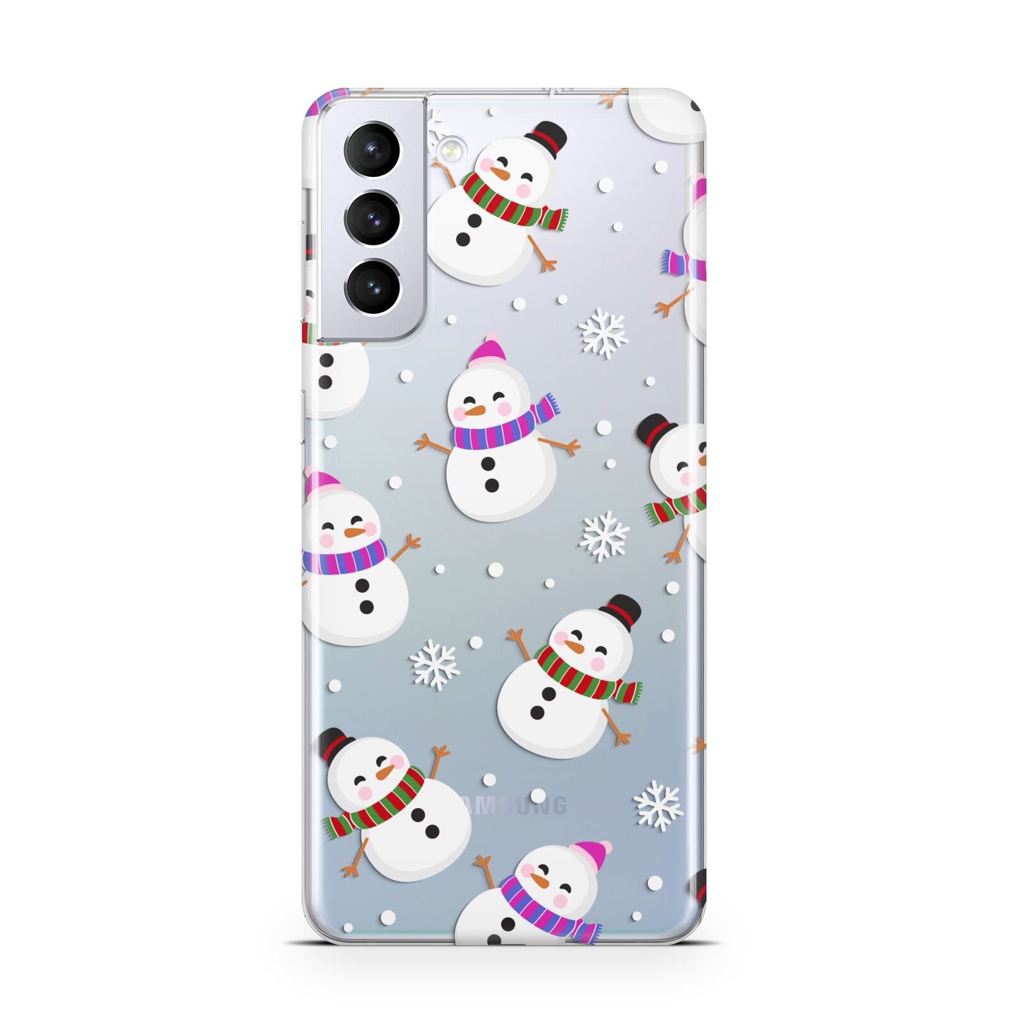 Happy Snowmen Illustrations Samsung S21 Plus Phone Case