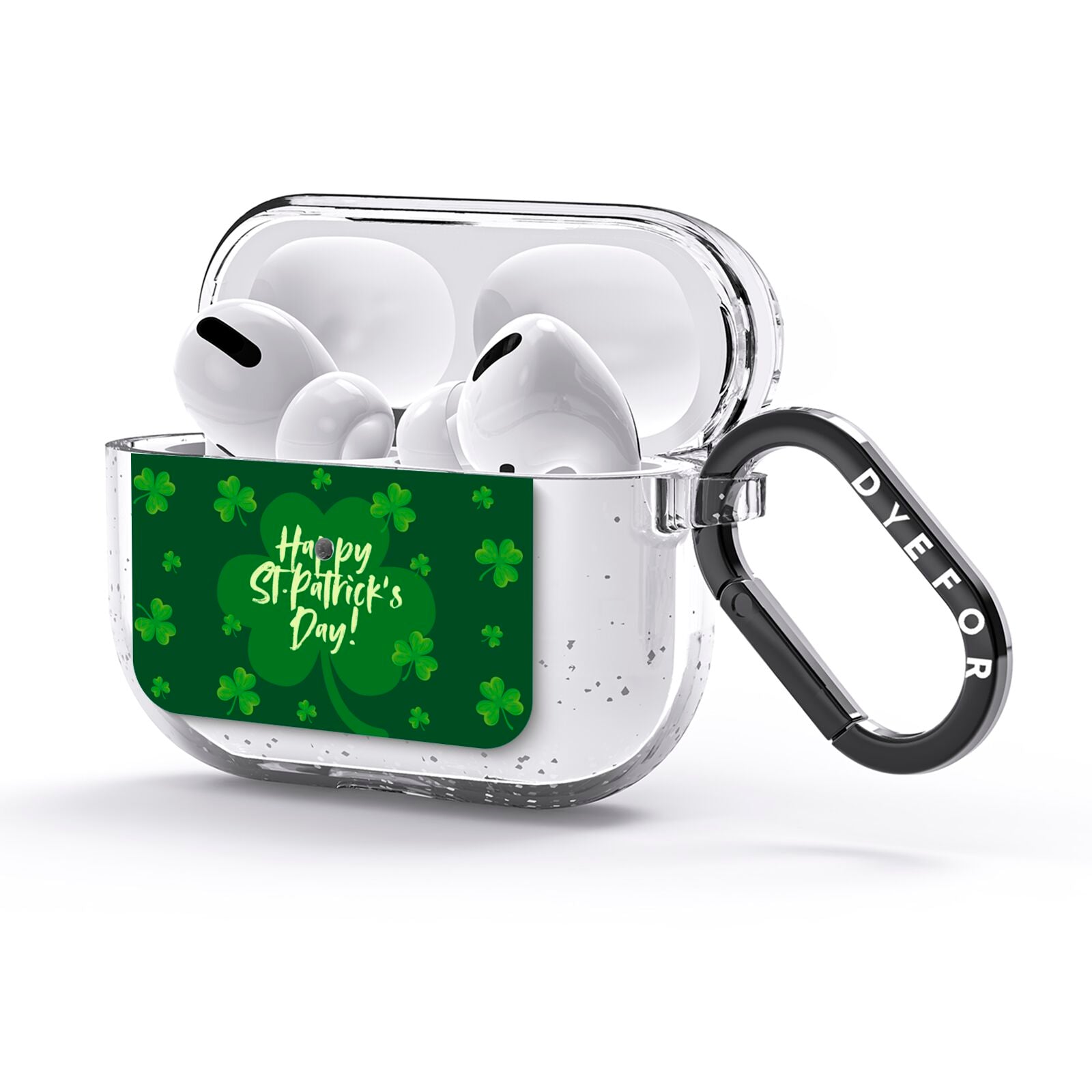 Happy St Patricks Day AirPods Glitter Case 3rd Gen Side Image