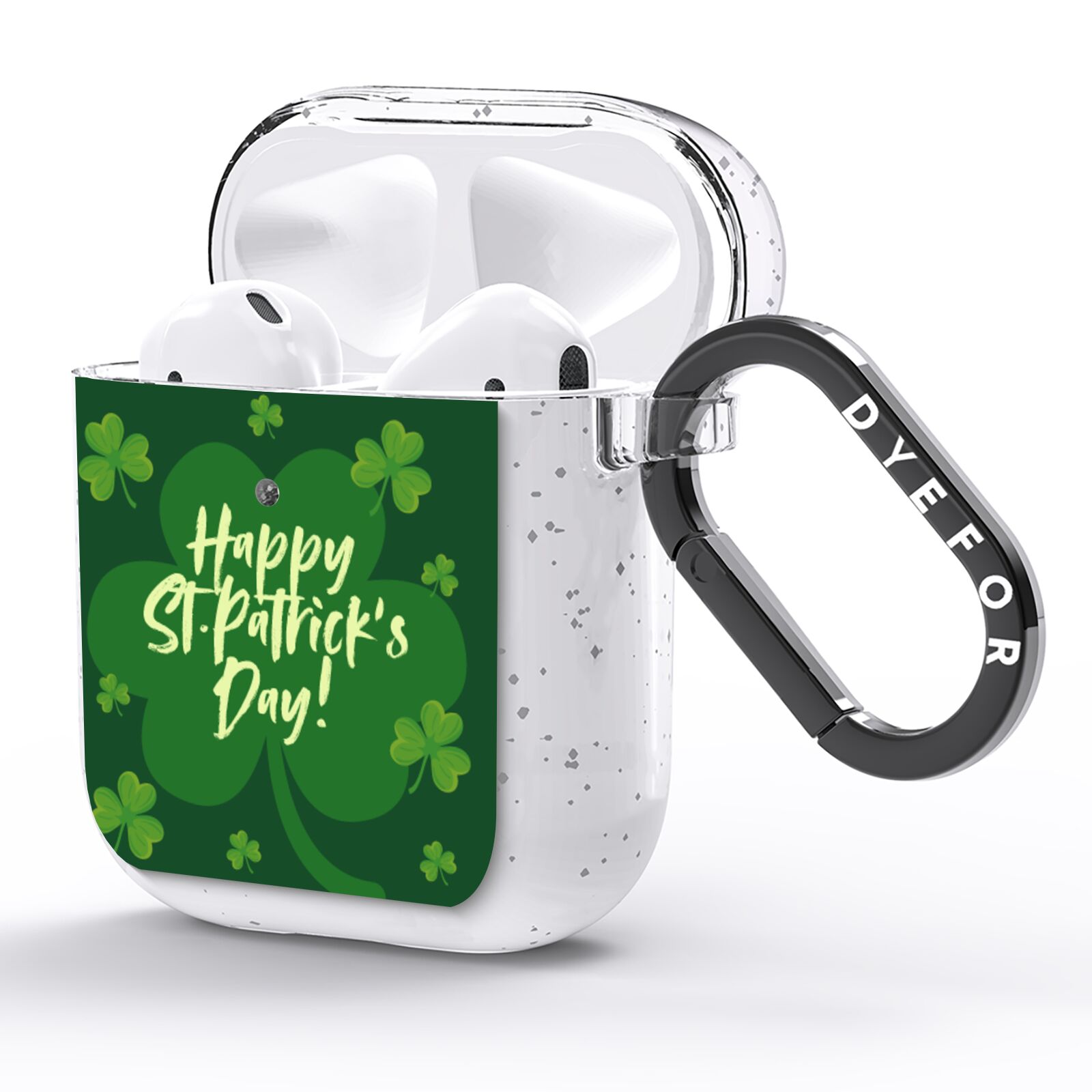 Happy St Patricks Day AirPods Glitter Case Side Image