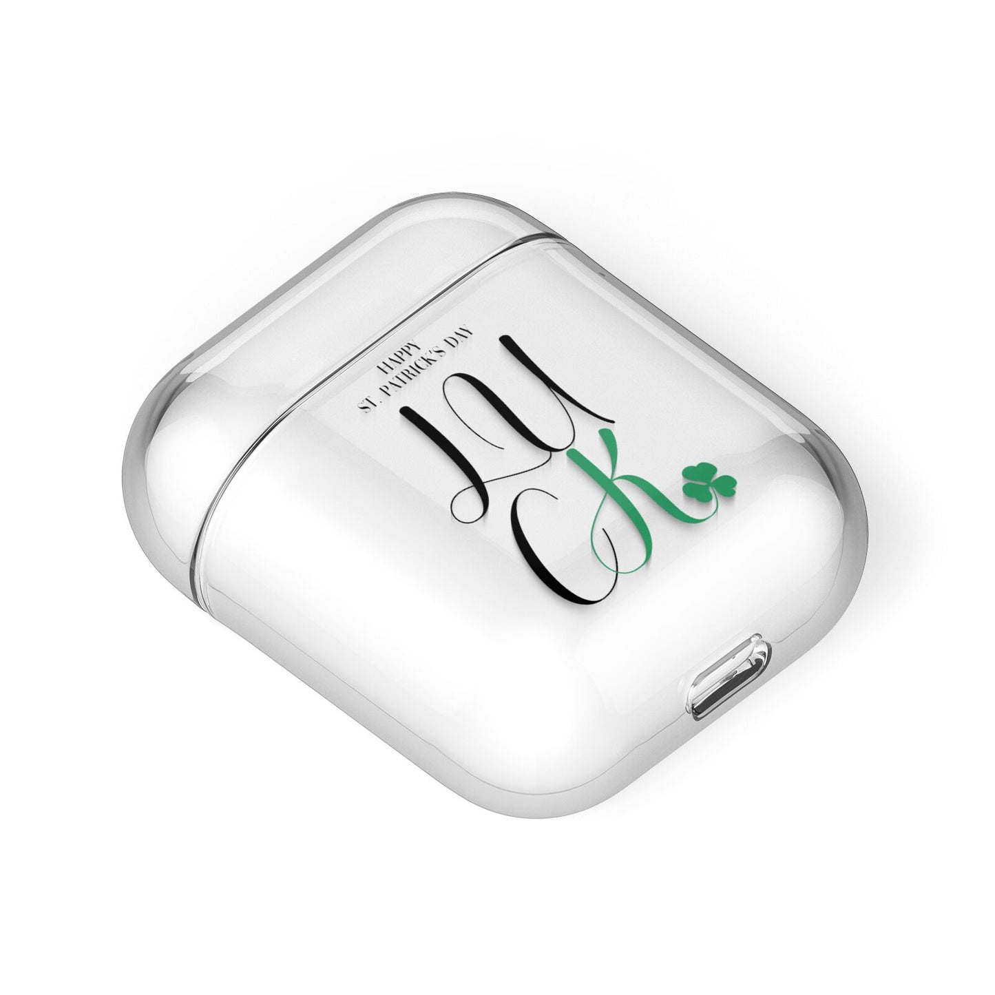 Happy St Patricks Day Luck AirPods Case Laid Flat