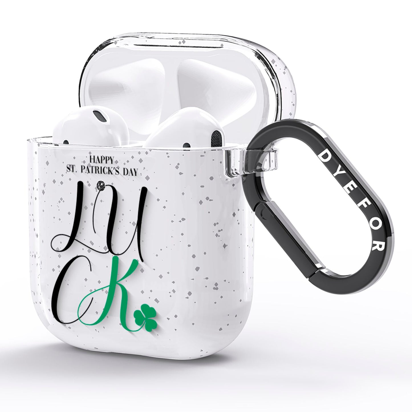 Happy St Patricks Day Luck AirPods Glitter Case Side Image