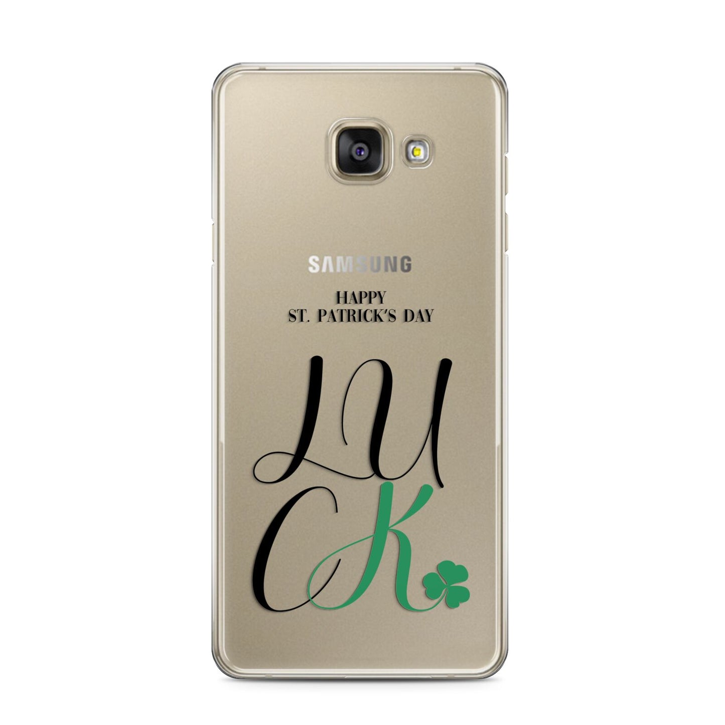 Happy St Patricks Day Luck Samsung Galaxy A3 2016 Case on gold phone