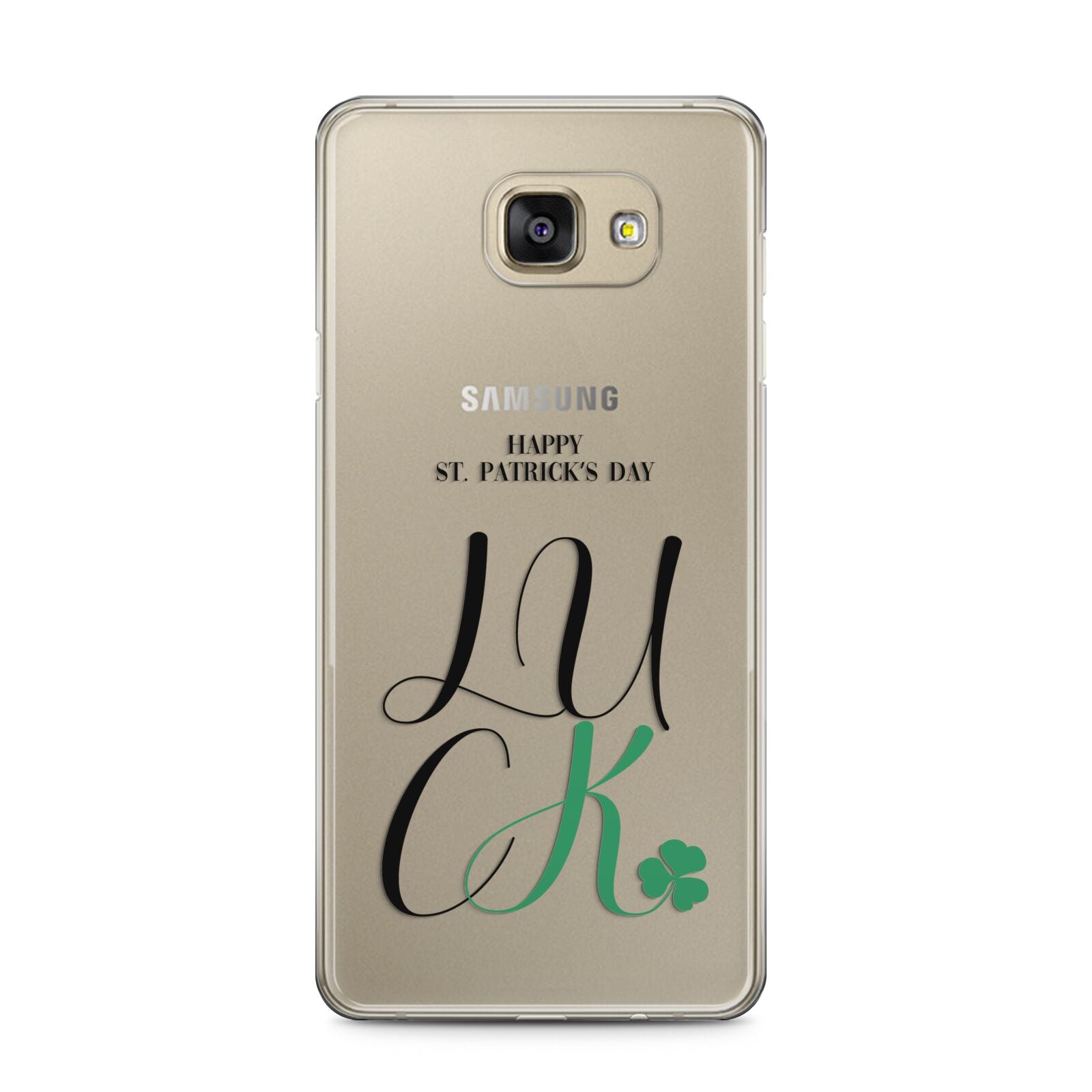 Happy St Patricks Day Luck Samsung Galaxy A5 2016 Case on gold phone