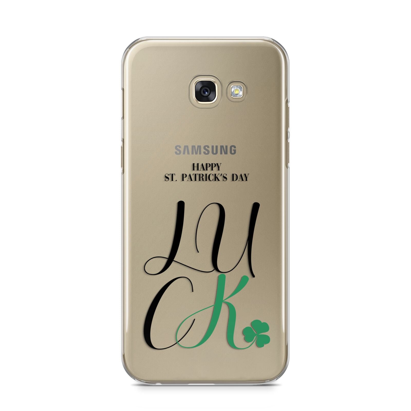 Happy St Patricks Day Luck Samsung Galaxy A5 2017 Case on gold phone