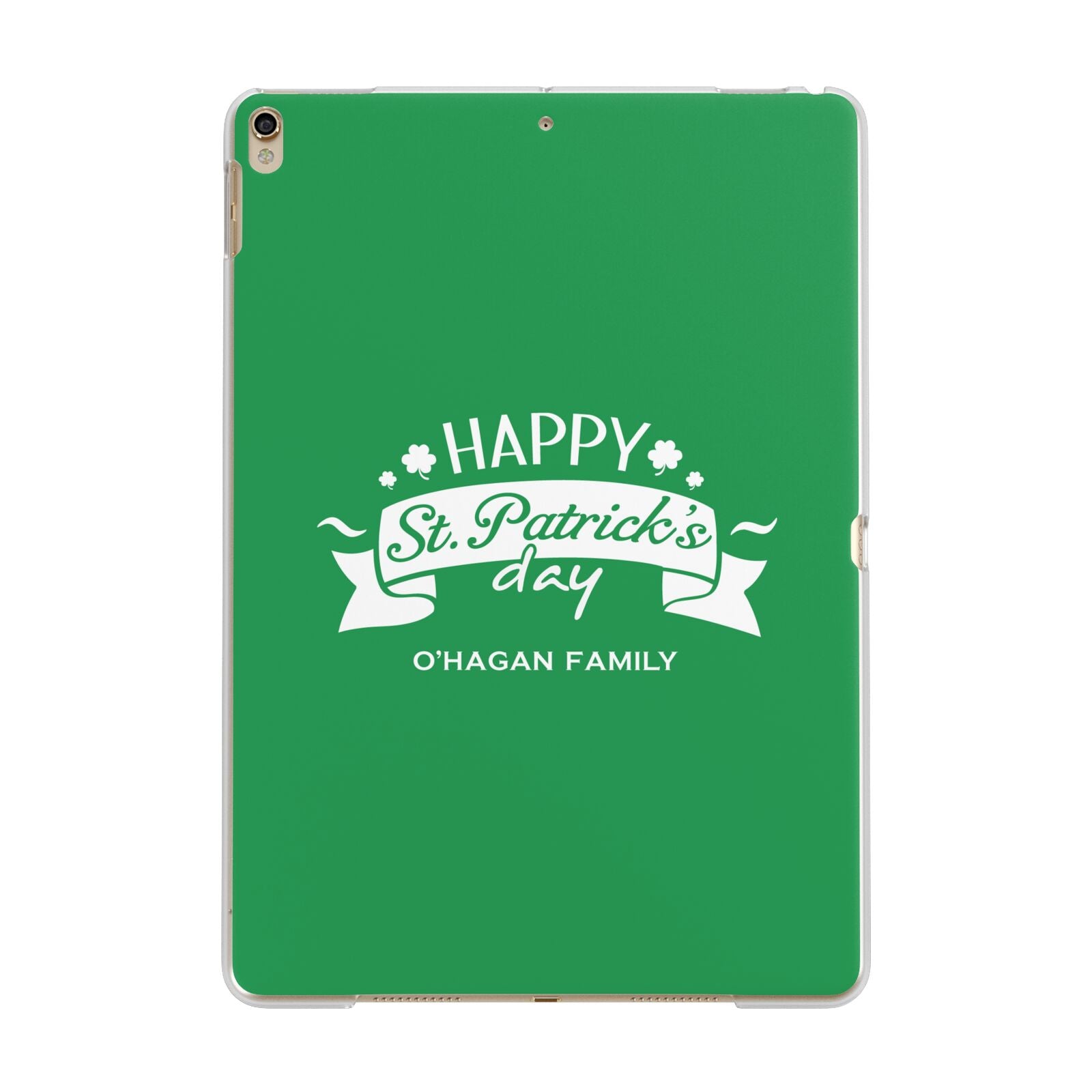 Happy St Patricks Day Personalised Apple iPad Gold Case