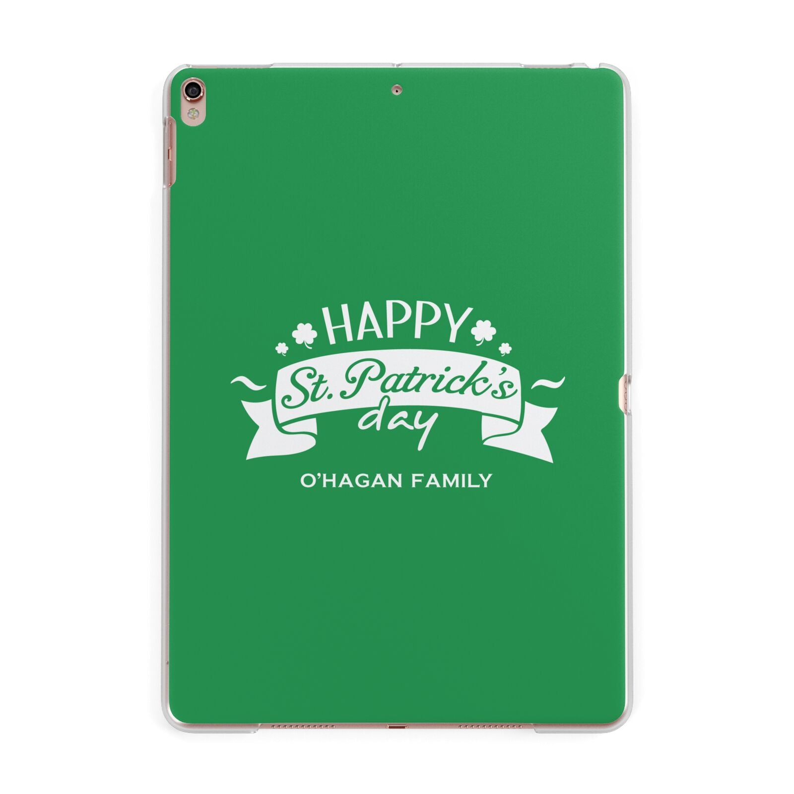 Happy St Patricks Day Personalised Apple iPad Rose Gold Case