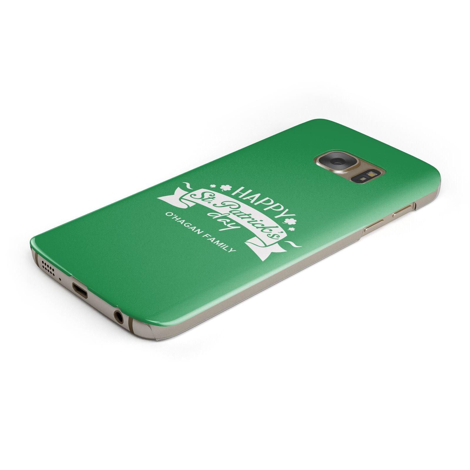 Happy St Patricks Day Personalised Samsung Galaxy Case Bottom Cutout