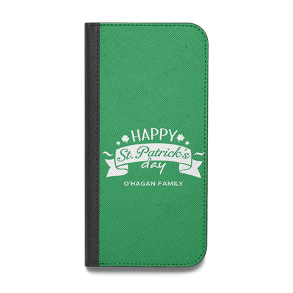 Happy St Patricks Day Personalised Vegan Leather Flip iPhone Case