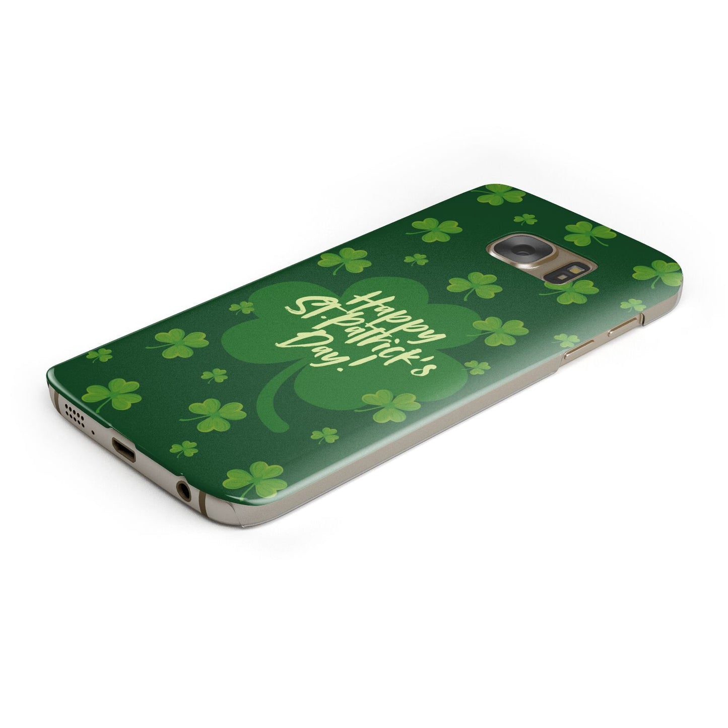 Happy St Patricks Day Protective Samsung Galaxy Case Angled Image