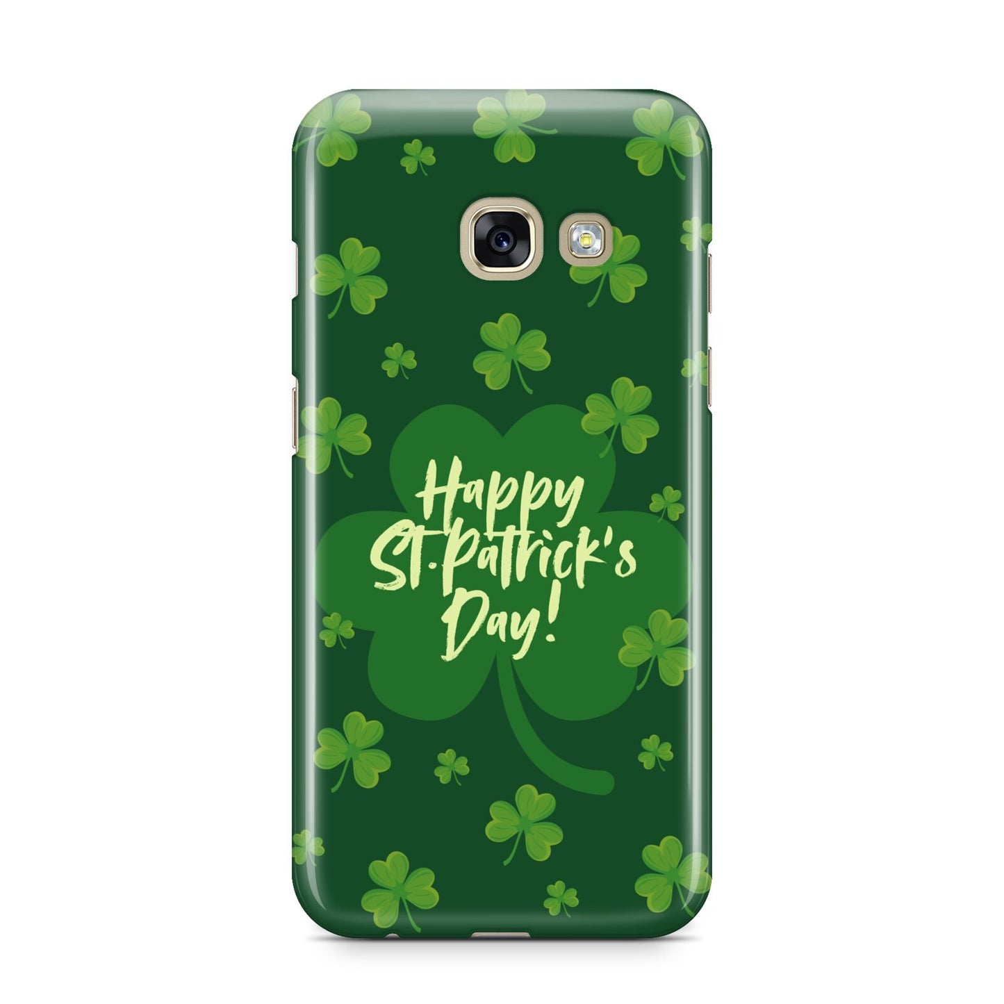 Happy St Patricks Day Samsung Galaxy A3 2017 Case on gold phone