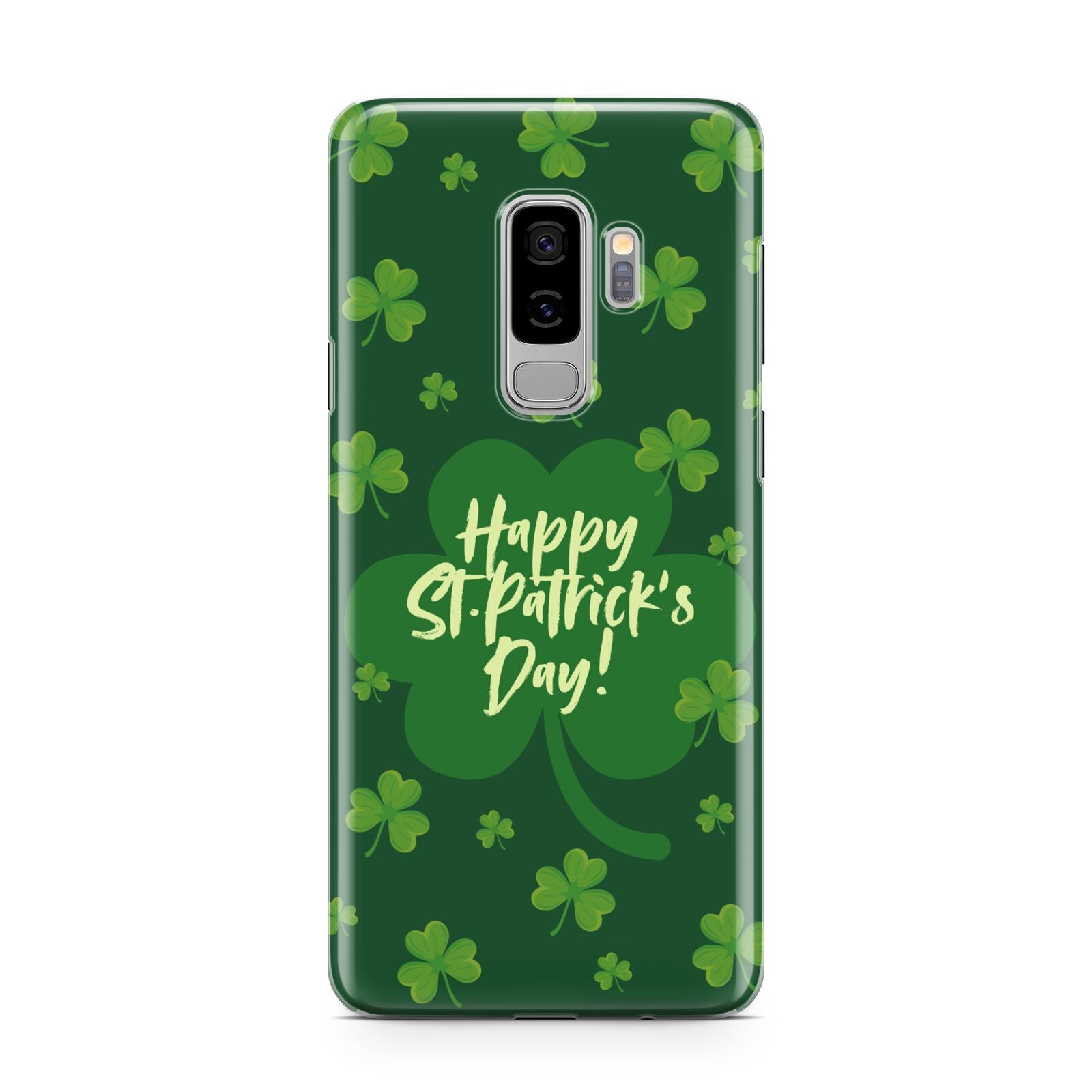 Happy St Patricks Day Samsung Galaxy S9 Plus Case on Silver phone