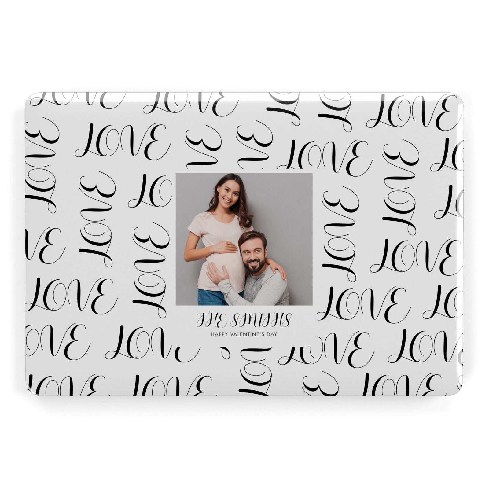 Happy Valentines Day Photo Upload Apple MacBook Case