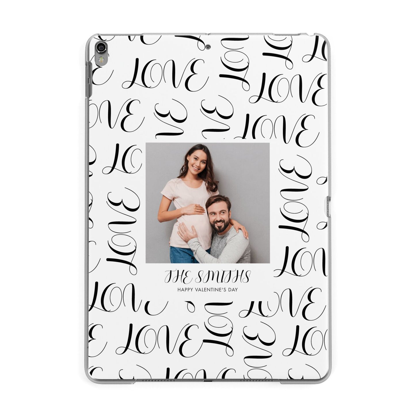 Happy Valentines Day Photo Upload Apple iPad Grey Case