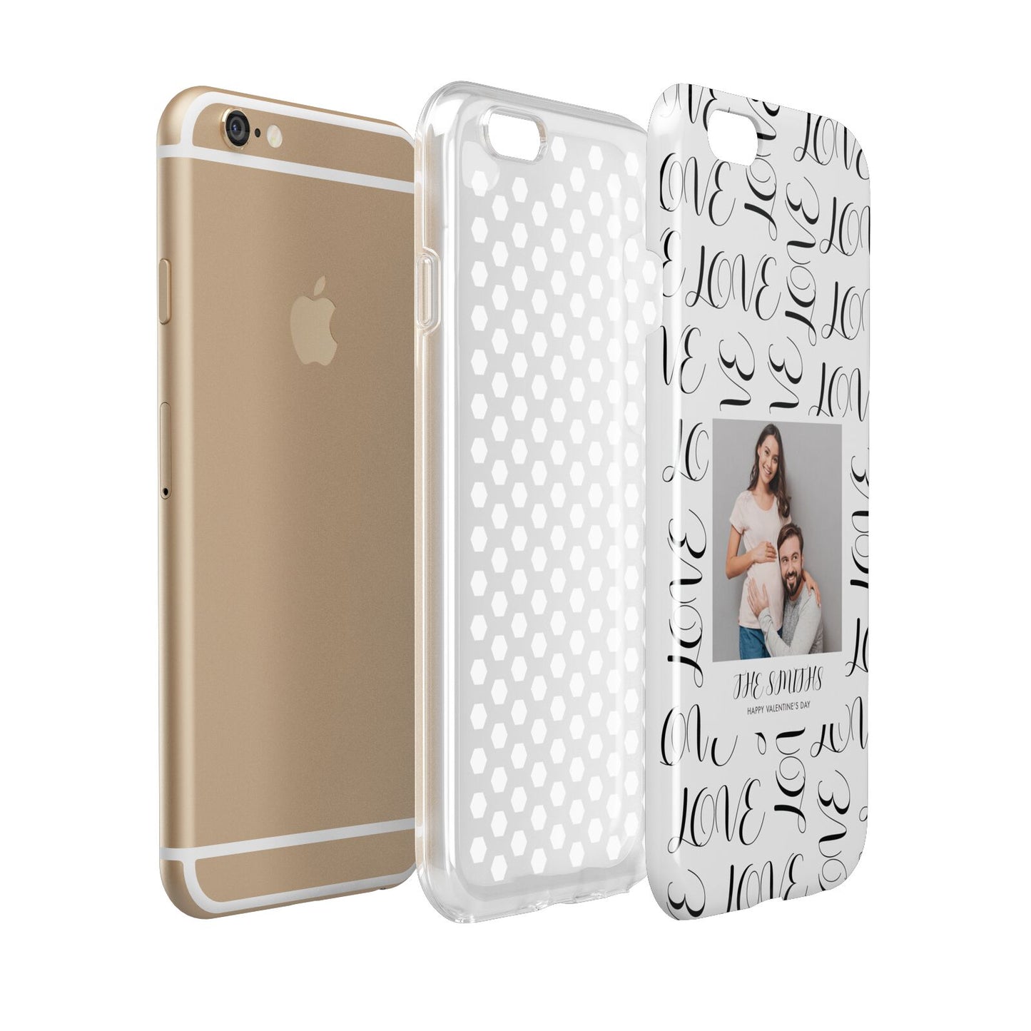 Happy Valentines Day Photo Upload Apple iPhone 6 3D Tough Case Expanded view