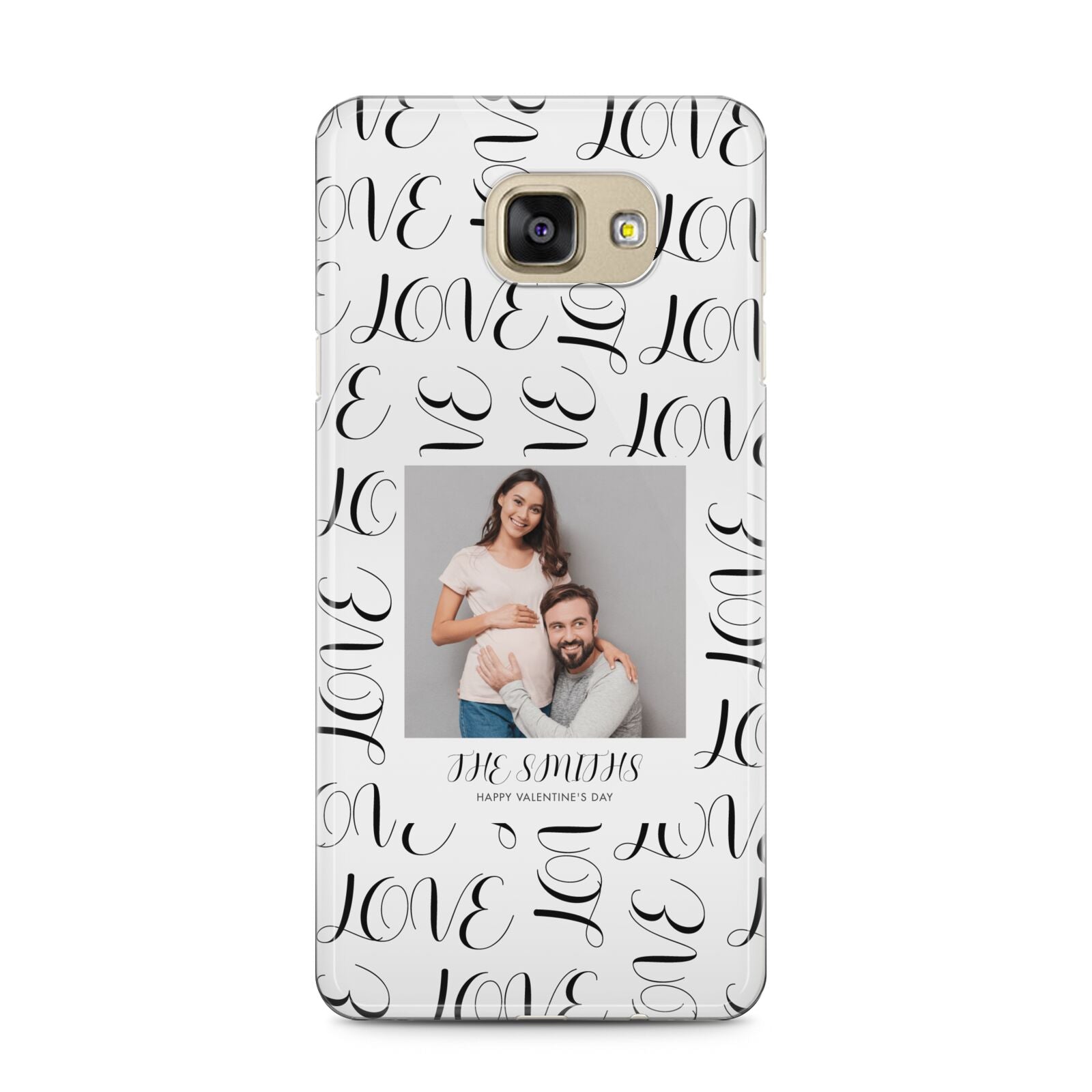 Happy Valentines Day Photo Upload Samsung Galaxy A5 2016 Case on gold phone