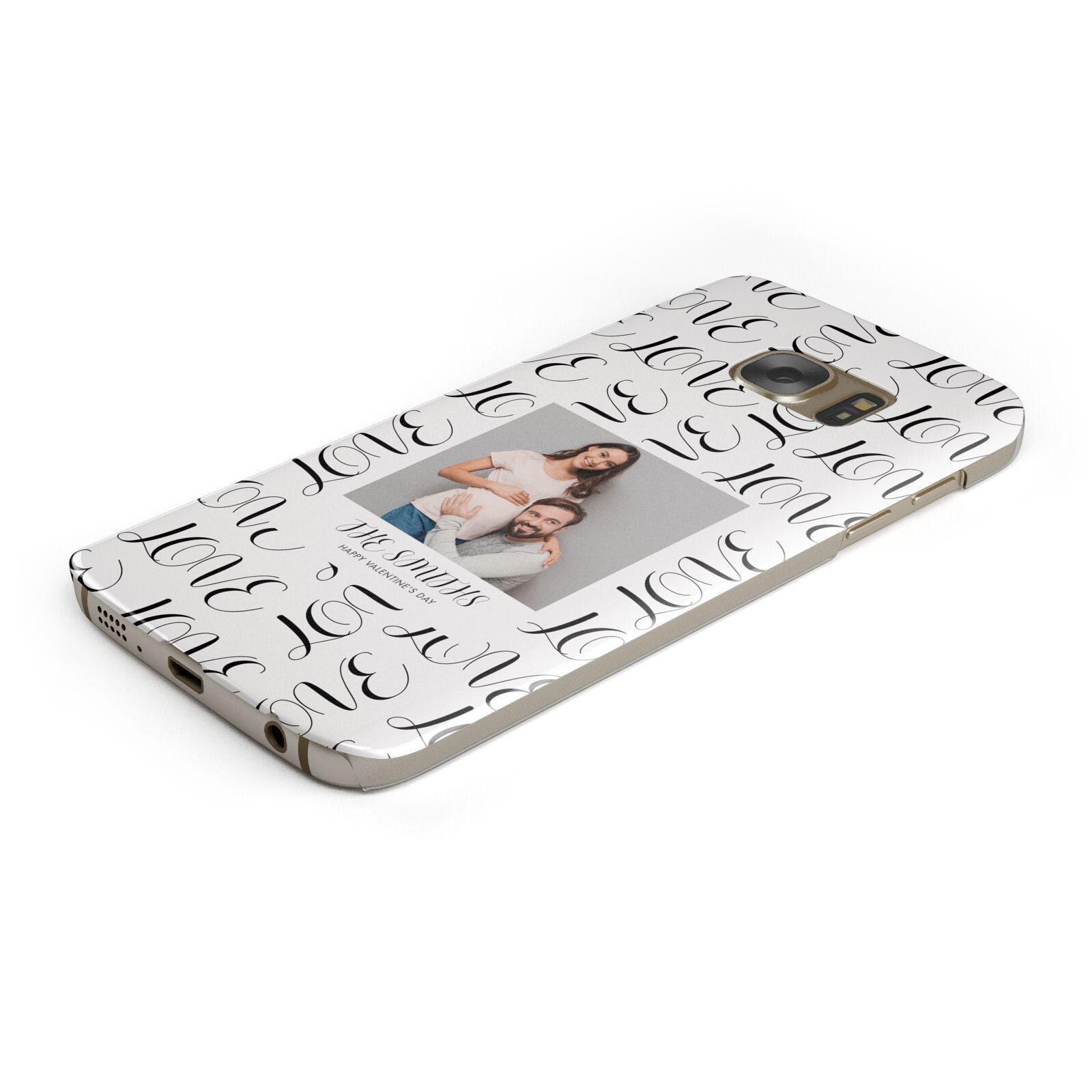 Happy Valentines Day Photo Upload Samsung Galaxy Case Bottom Cutout