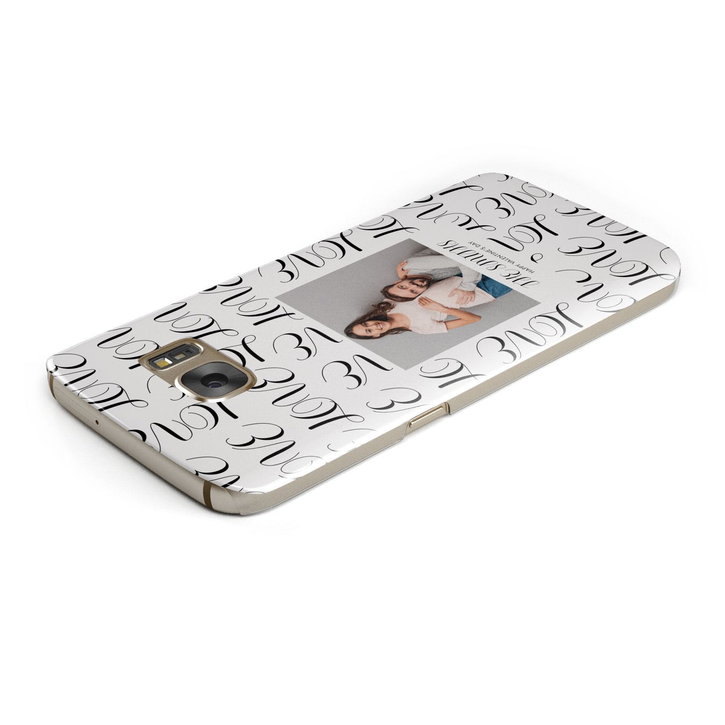 Happy Valentines Day Photo Upload Samsung Galaxy Case Top Cutout