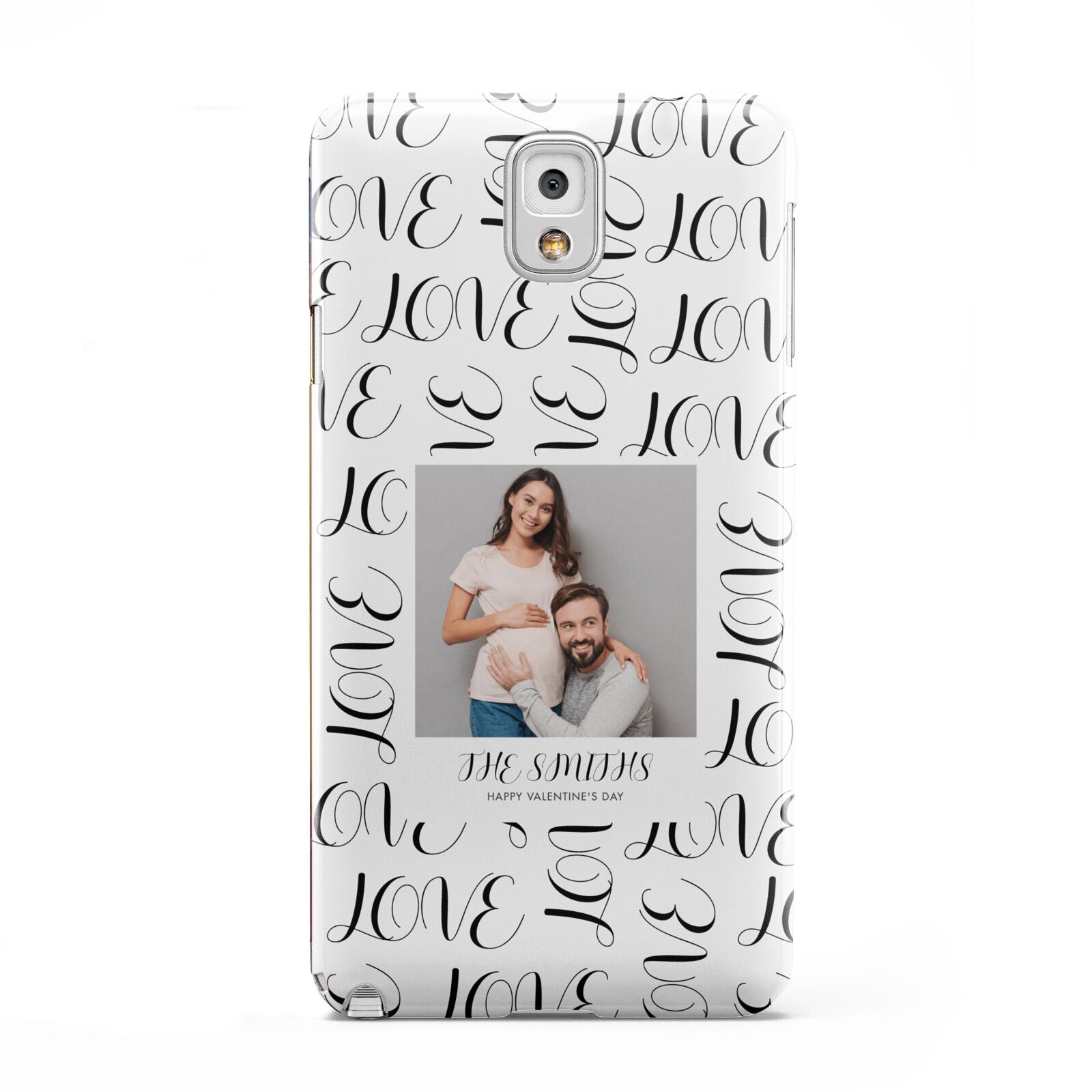 Happy Valentines Day Photo Upload Samsung Galaxy Note 3 Case