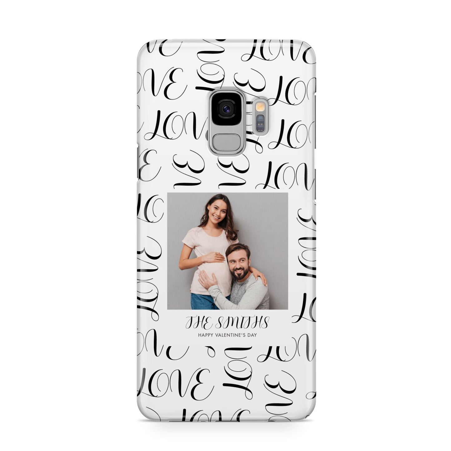 Happy Valentines Day Photo Upload Samsung Galaxy S9 Case