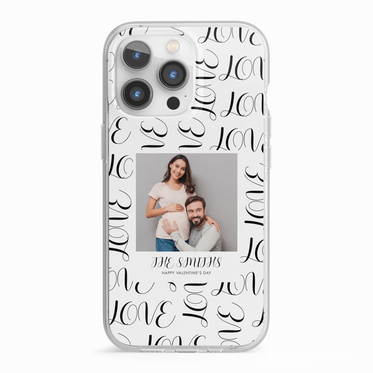 Happy Valentines Day Photo Upload iPhone 13 Pro TPU Impact Case with White Edges